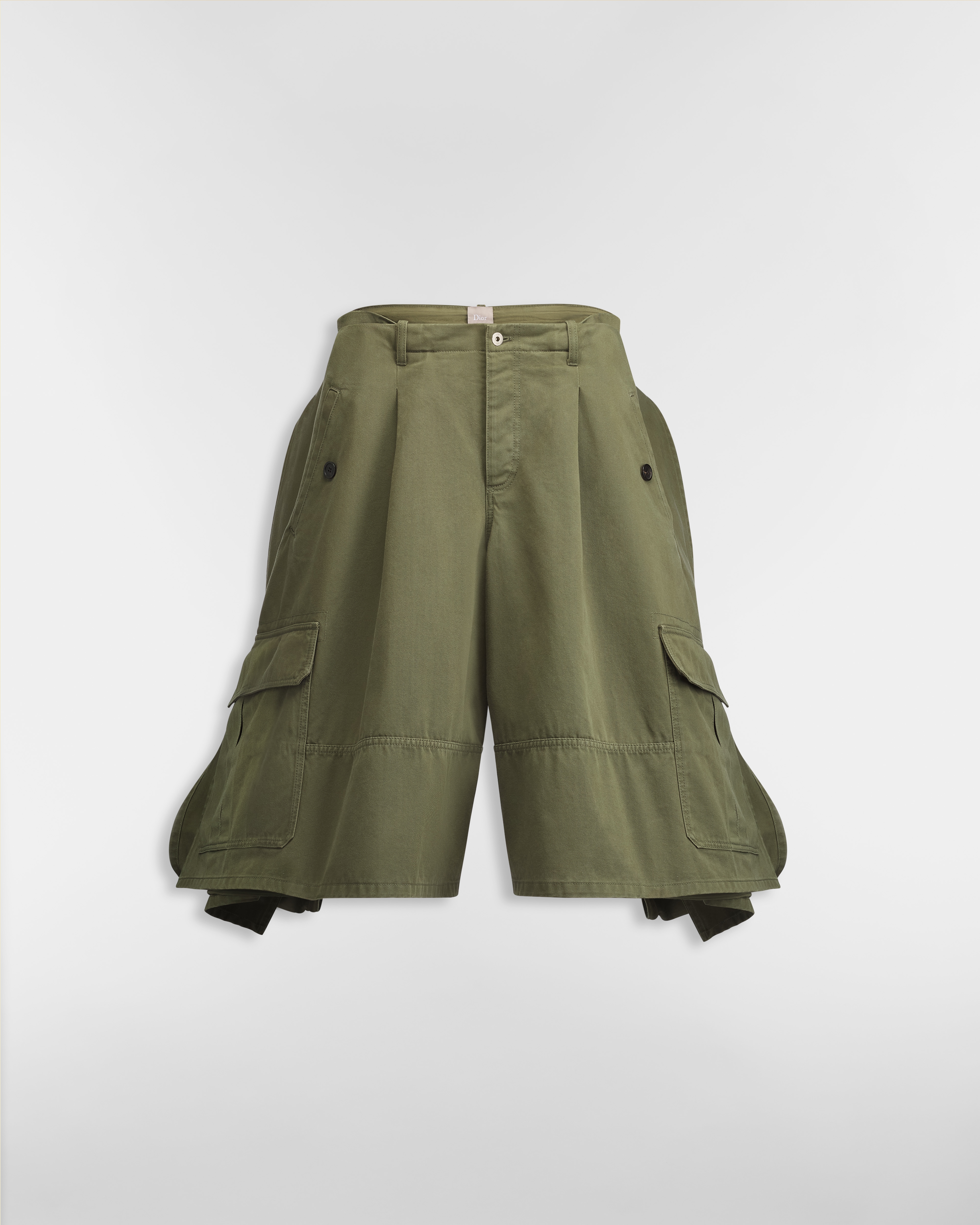 Delft 百慕達短褲 綠色棉質斜紋布 E01