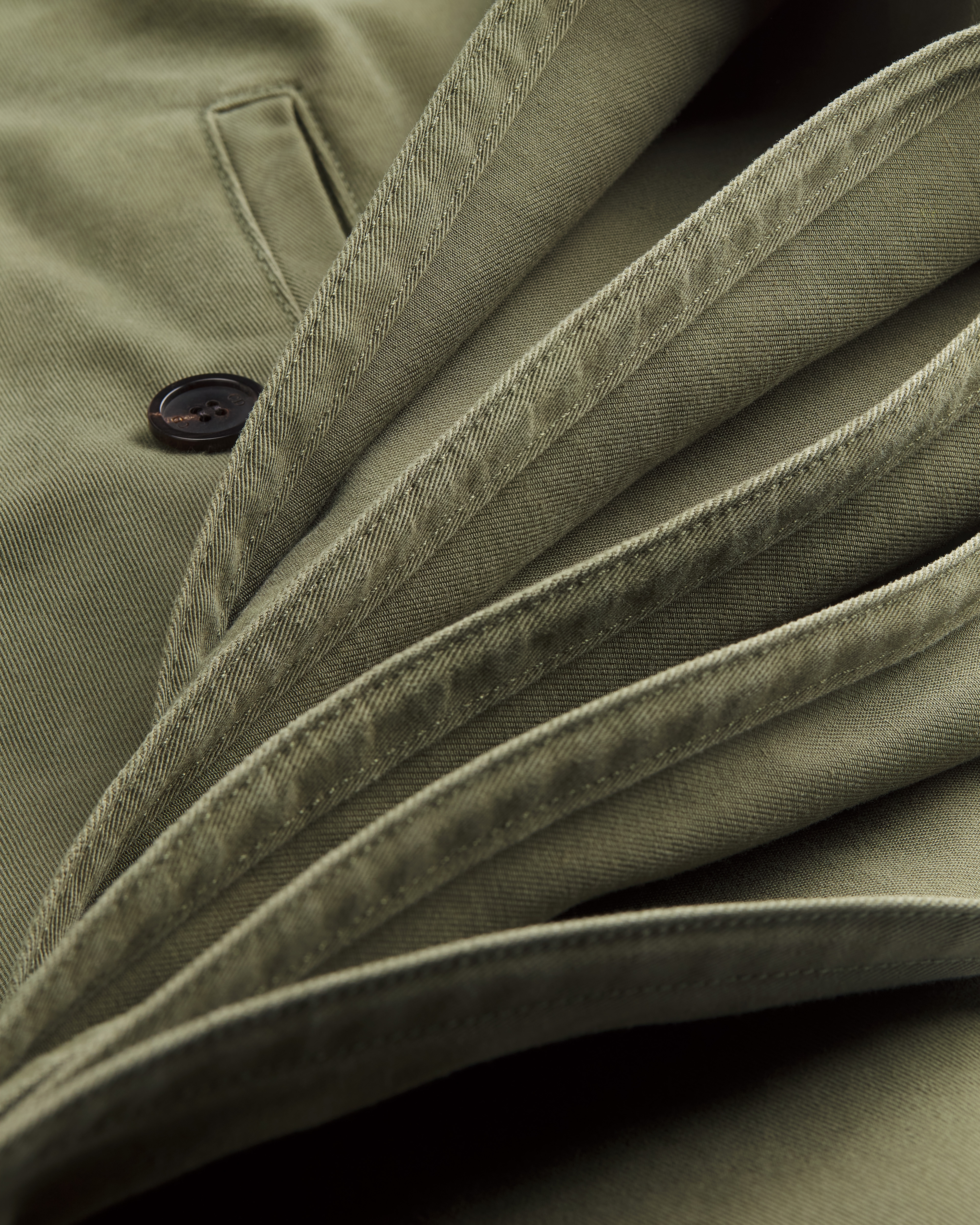 Delft 百慕達短褲 綠色棉質斜紋布 E09