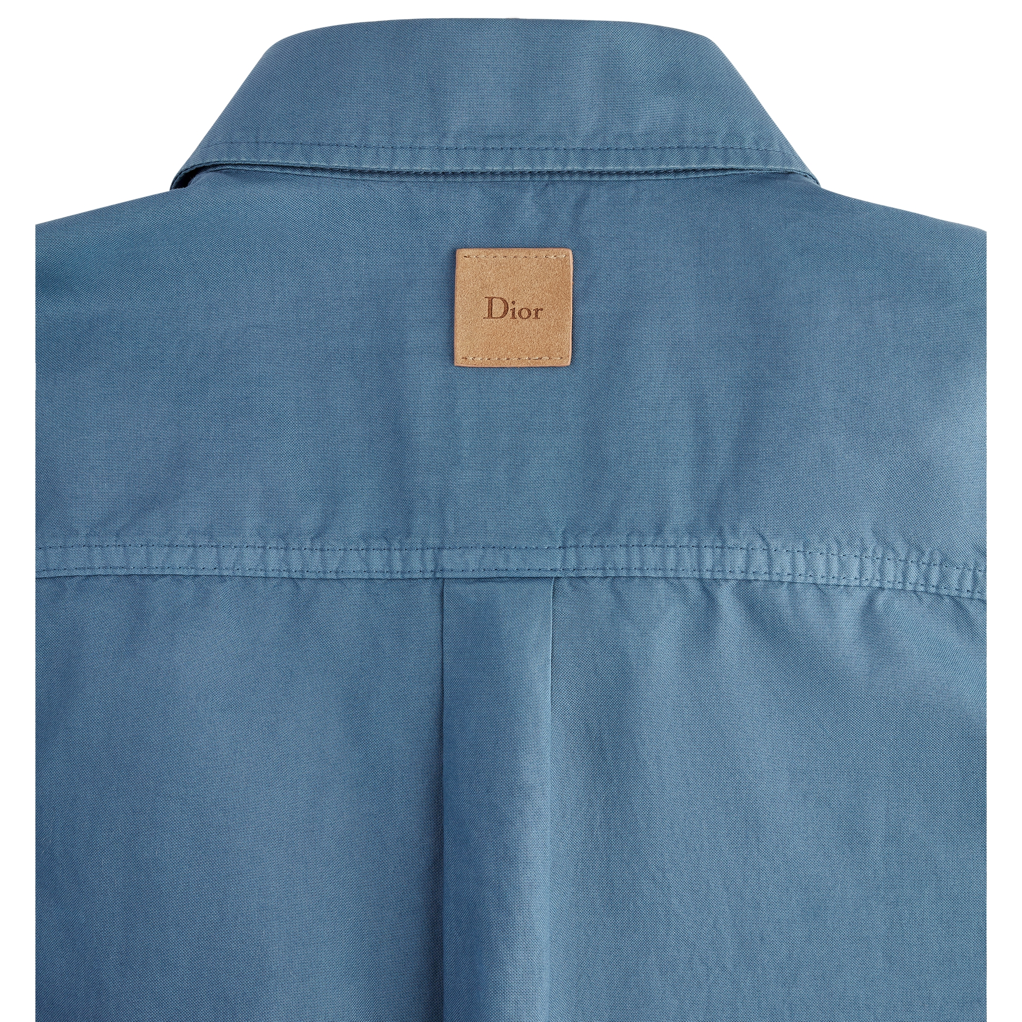 Overshirt with Book Cover embroidery Blue and White Cotton E10