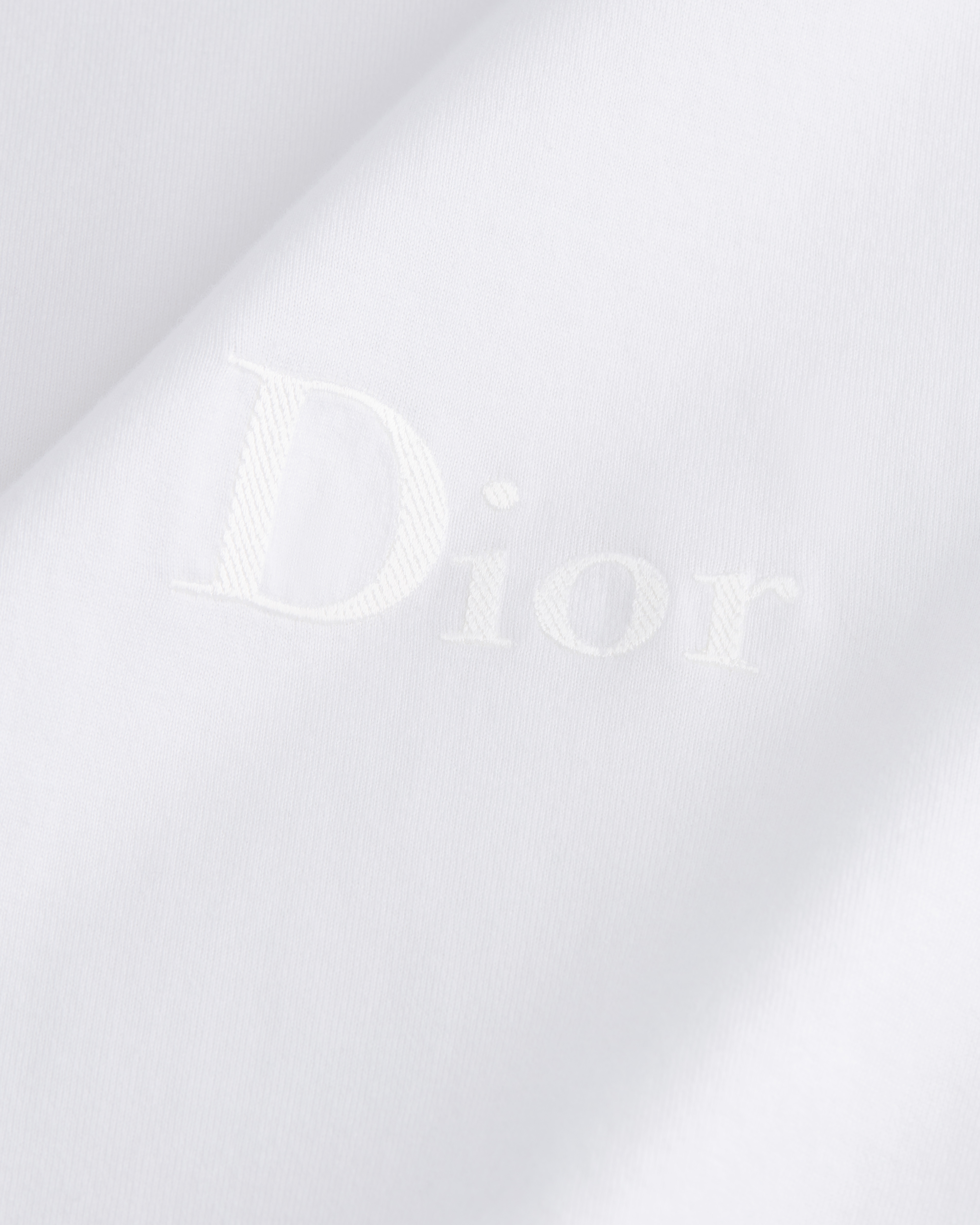 寬鬆剪裁 Dior 刺繡 T 恤 白色棉質針織布 E10
