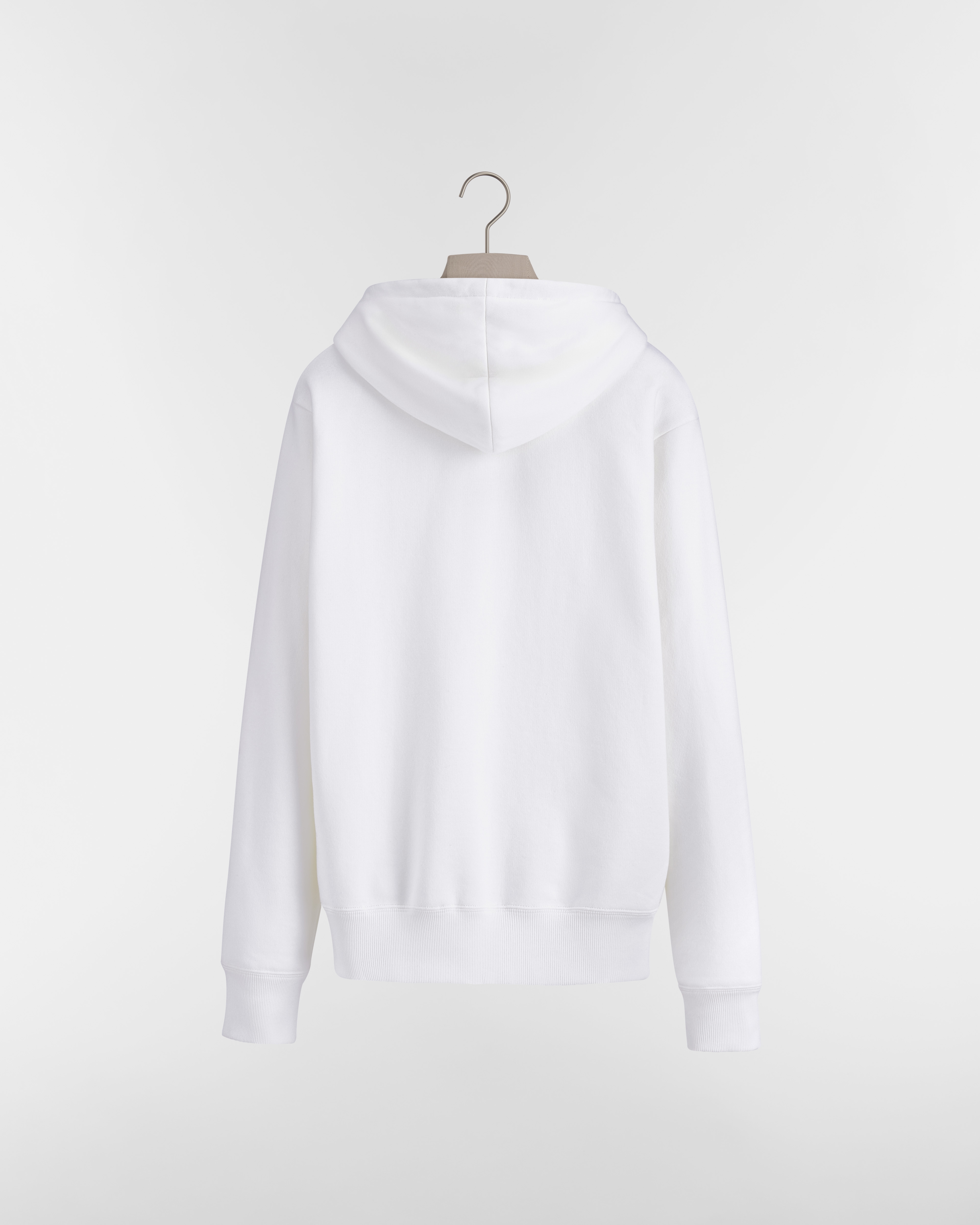 Sweatshirt à capuche zippé Molleton de coton blanc E08