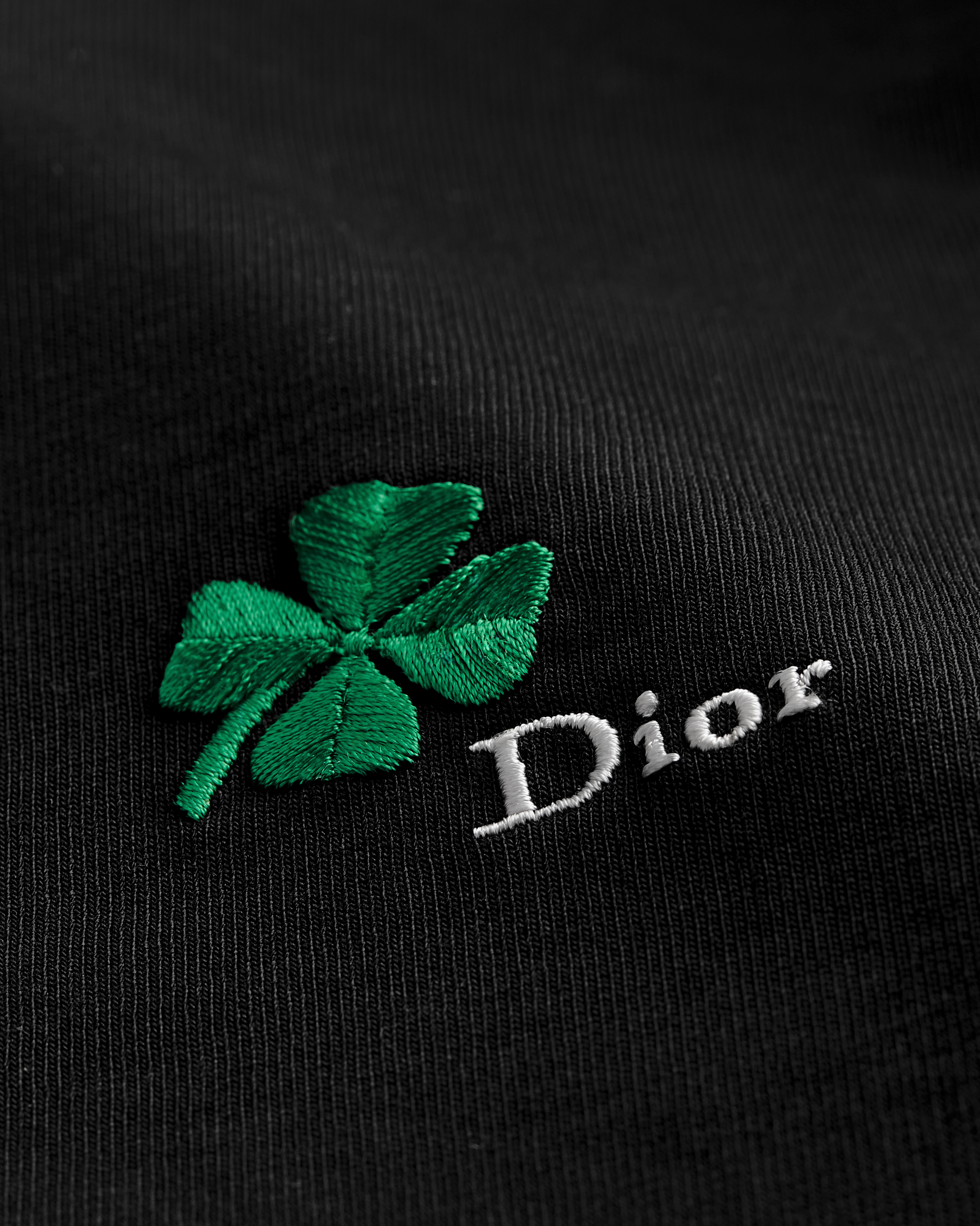 T-shirt à broderie Dior Clover, coupe regular Jersey de coton noir E09
