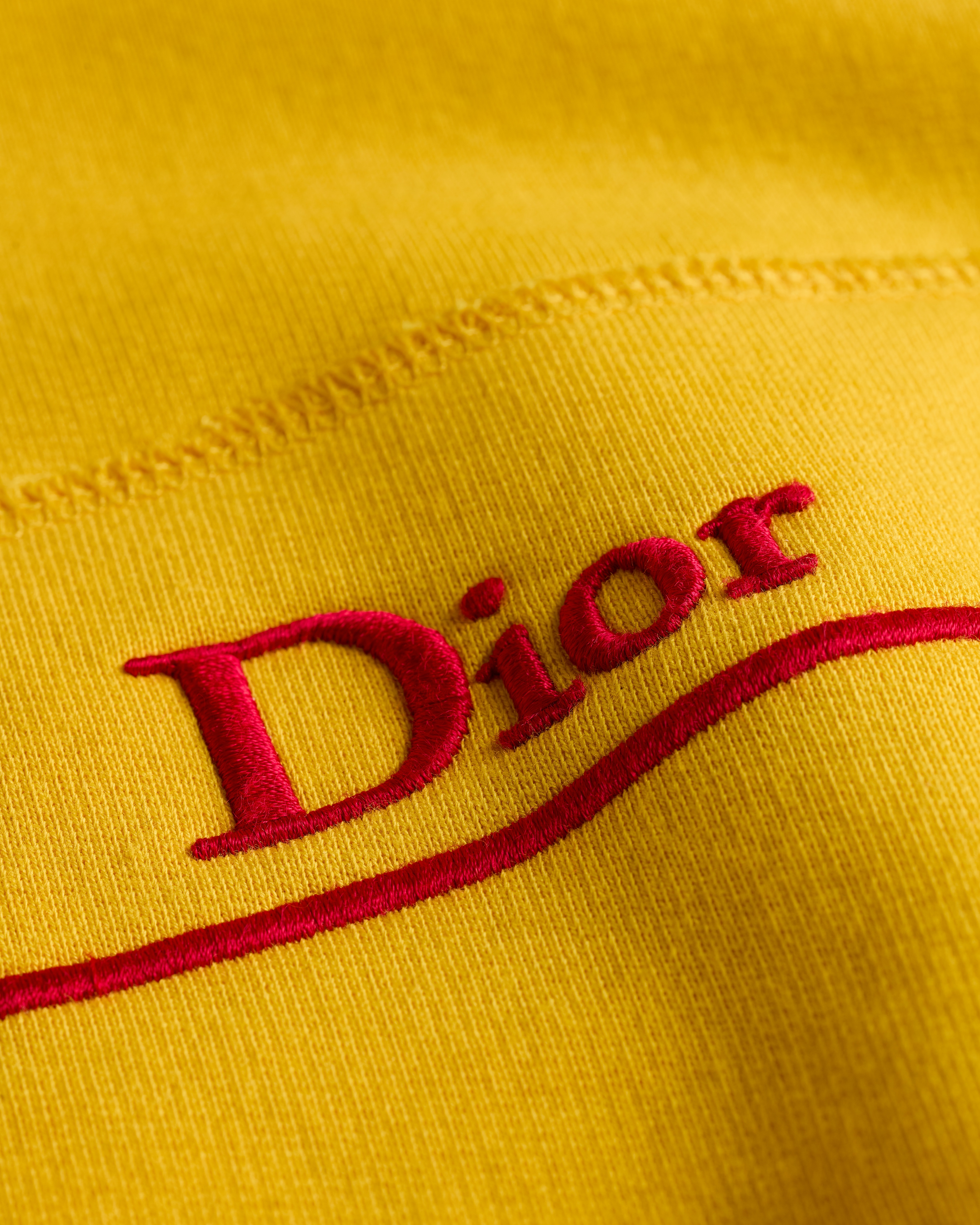 Hooded Sweatshirt with Book Cover Embroidery Yellow and Red Cotton Fleece E10