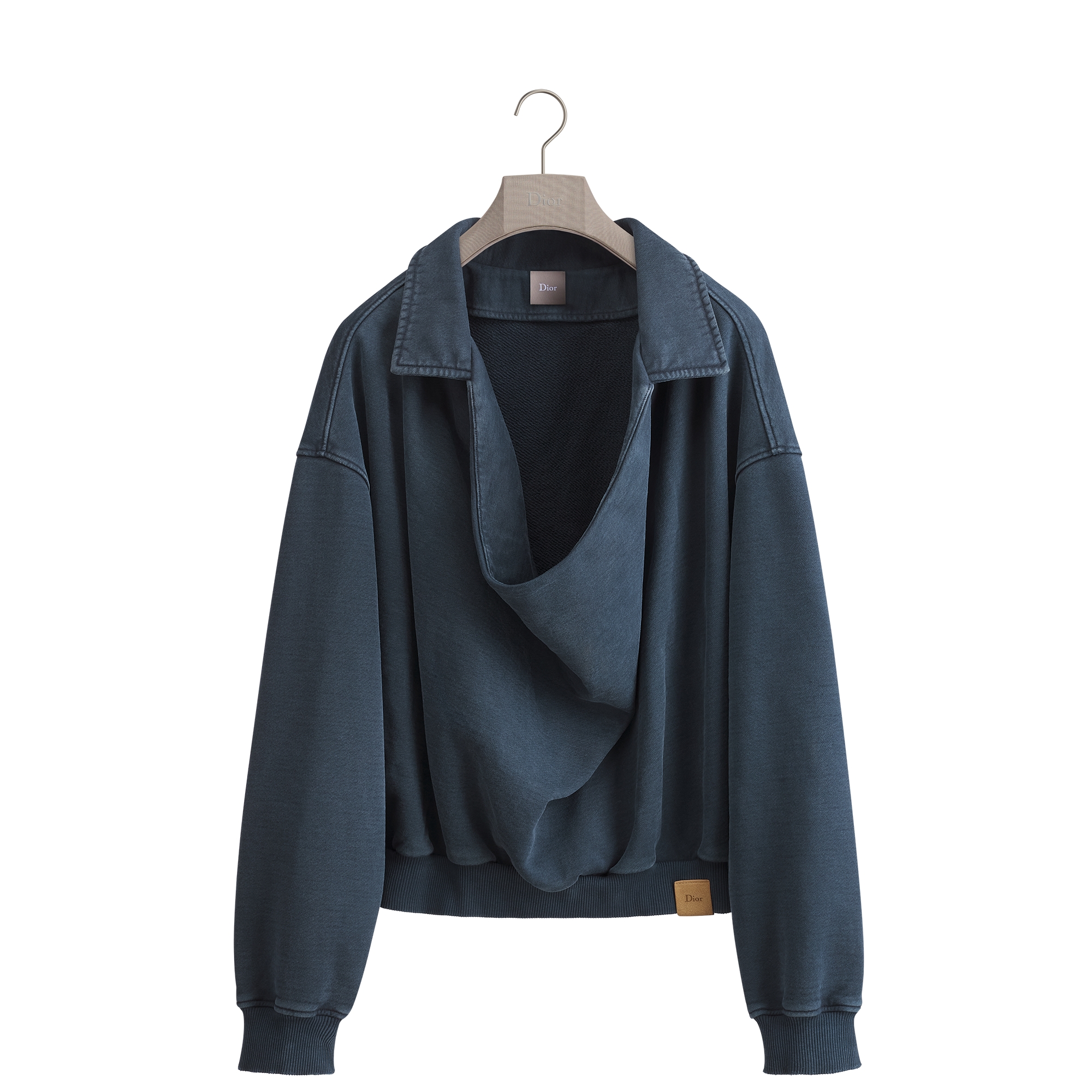 390●新品タグ付 DIOR 長袖 トップス　80 Sweatshirt with Cowl Neckline Blue Cotton Fleece | DIOR
