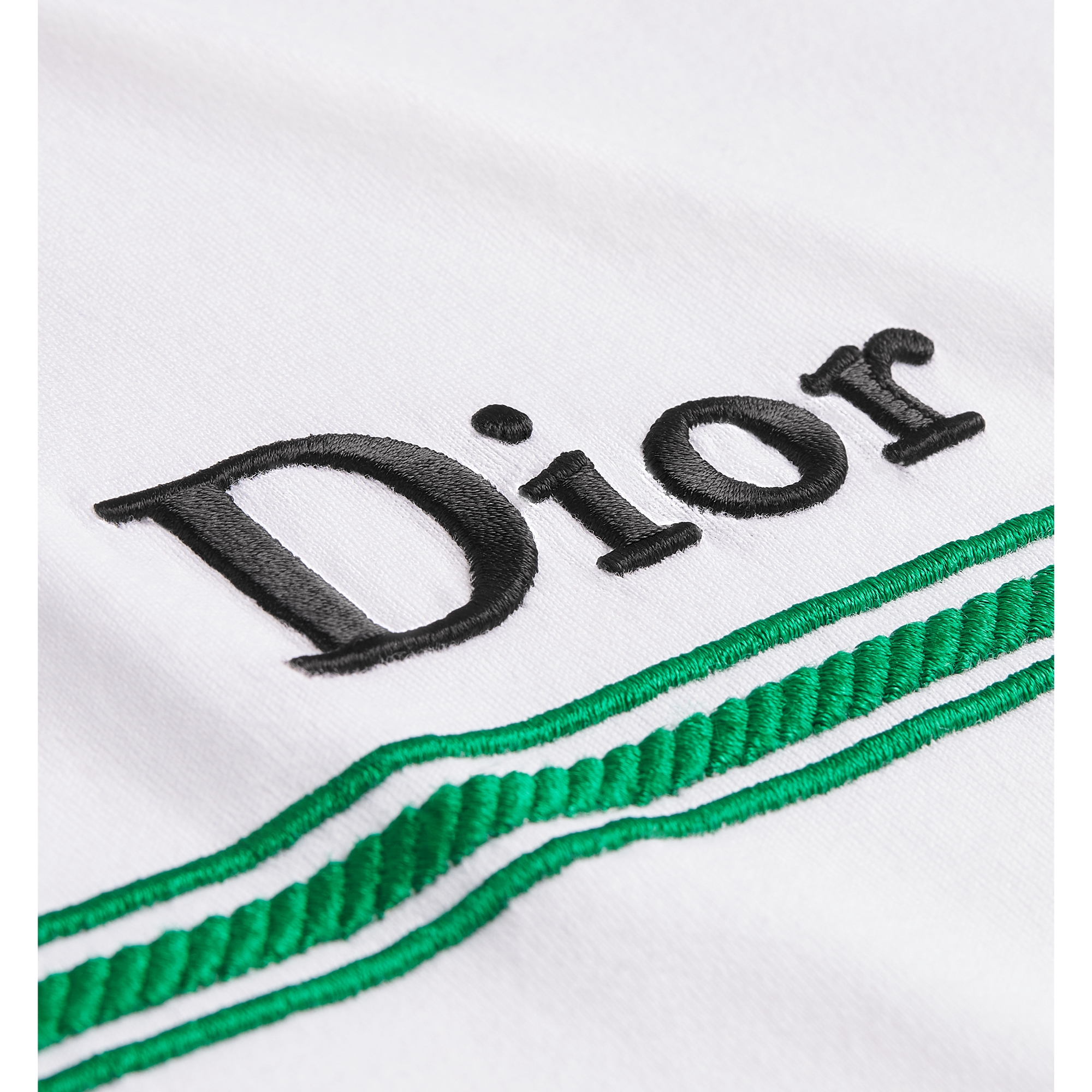 T-Shirt with Book Cover Embroidery, Relaxed Fit White and Green Cotton Jersey E09