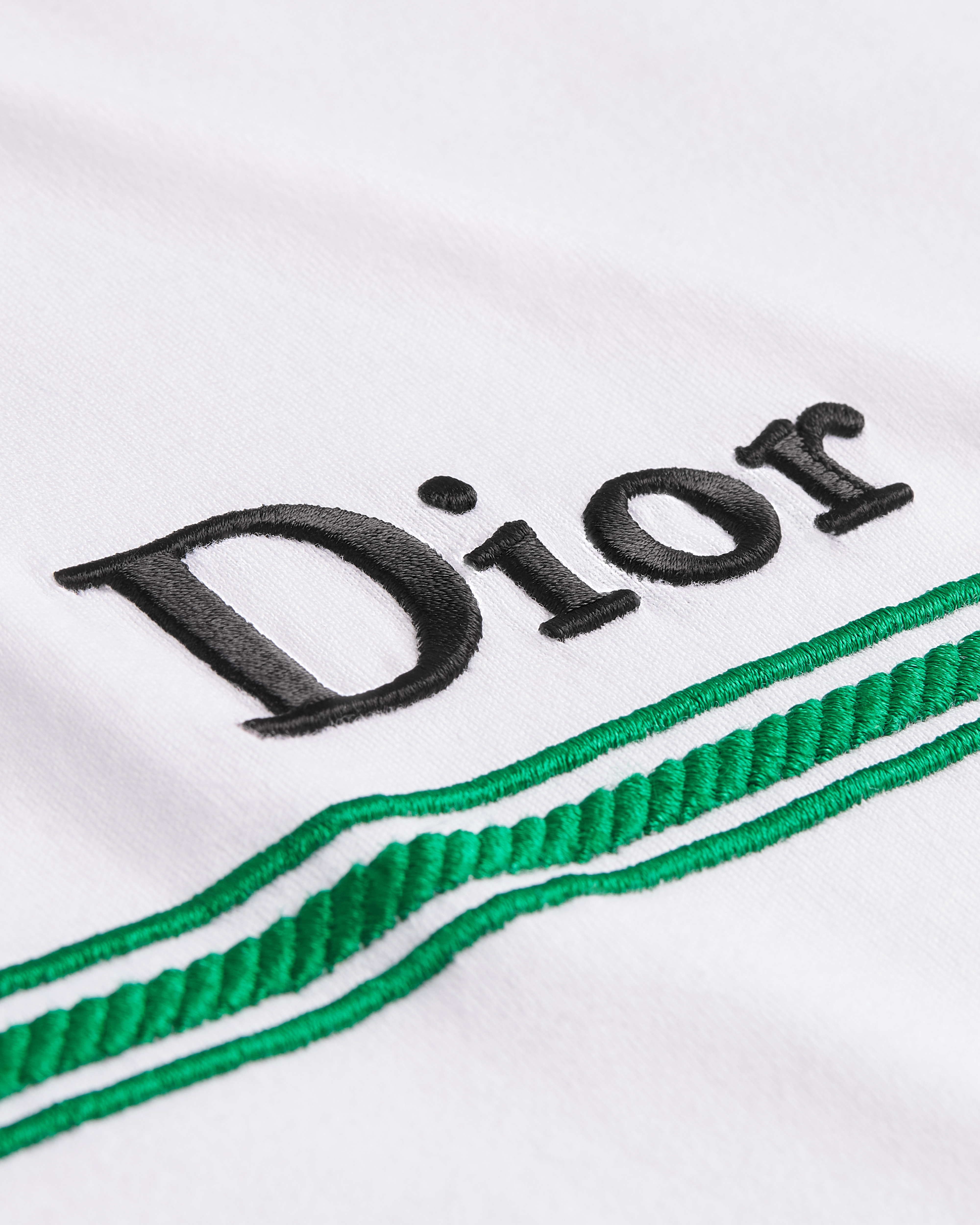 T-shirt à broderie Book Cover, coupe relax Jersey de coton blanc et vert E09