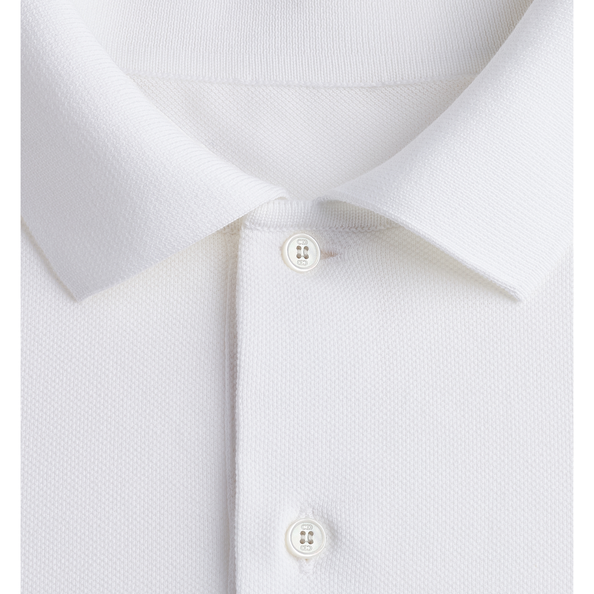 Polo Shirt with Dior Clover Embroidery White Cotton Piqué E10