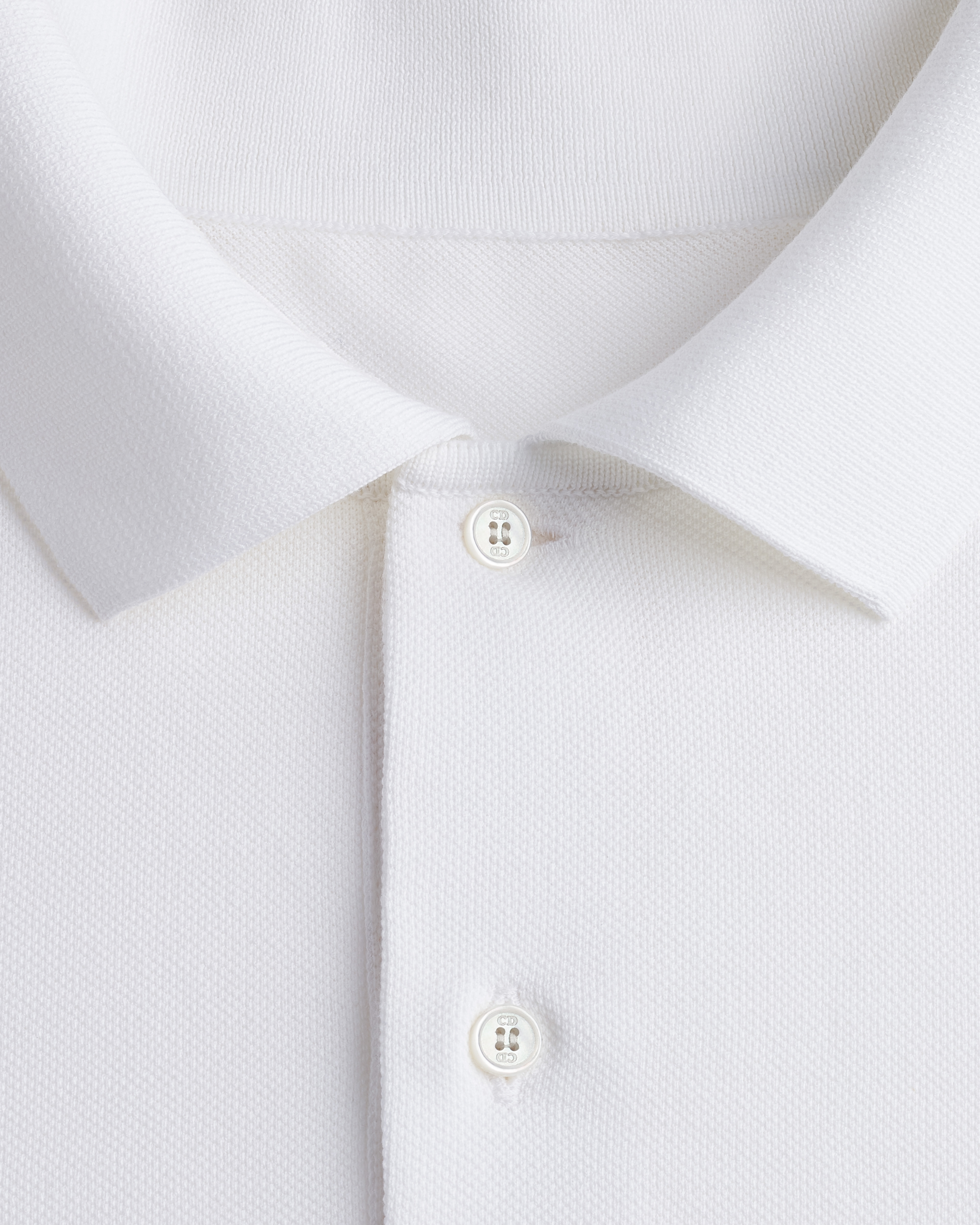 Polo à broderie Dior Clover Piqué de coton blanc E10