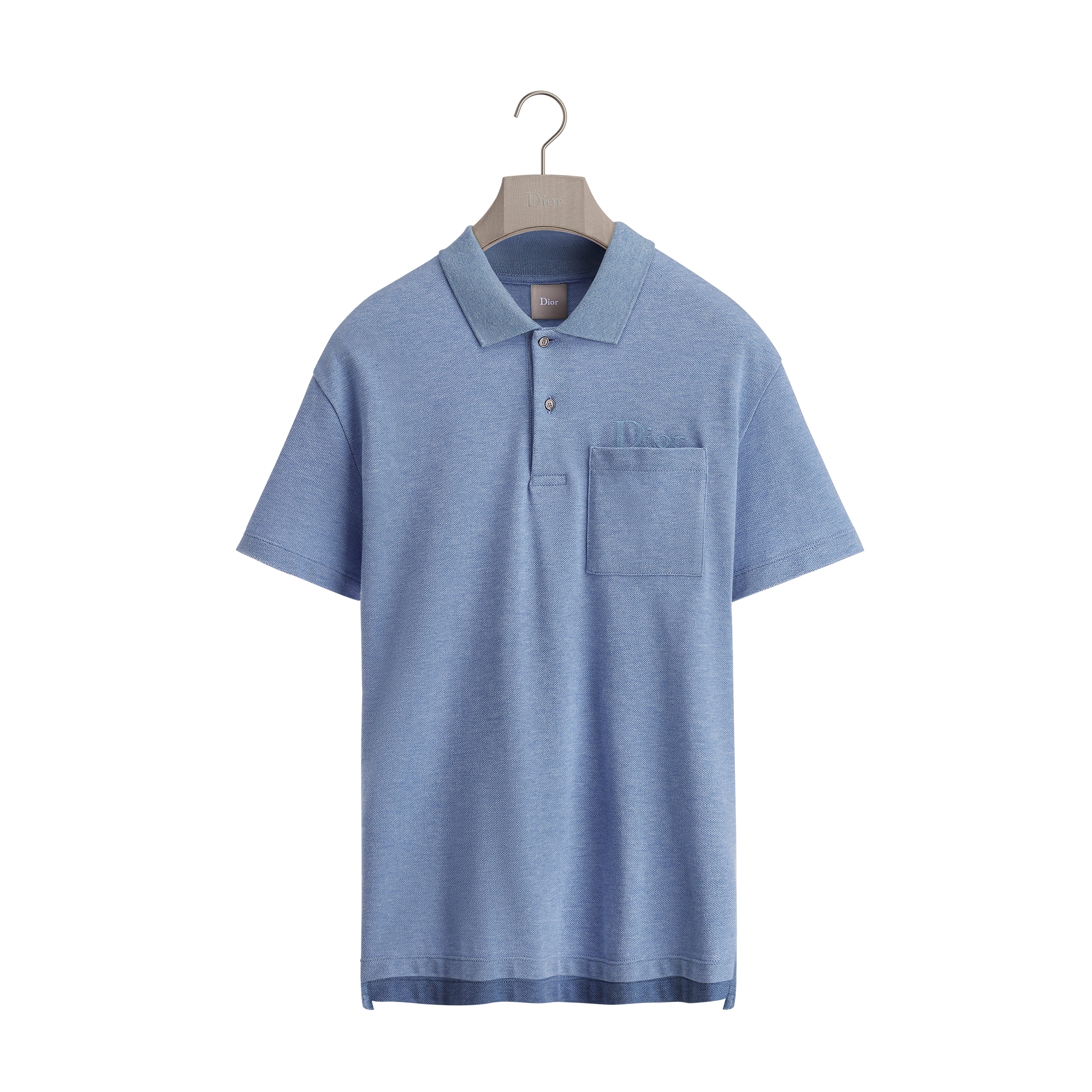  藍色棉質網眼布