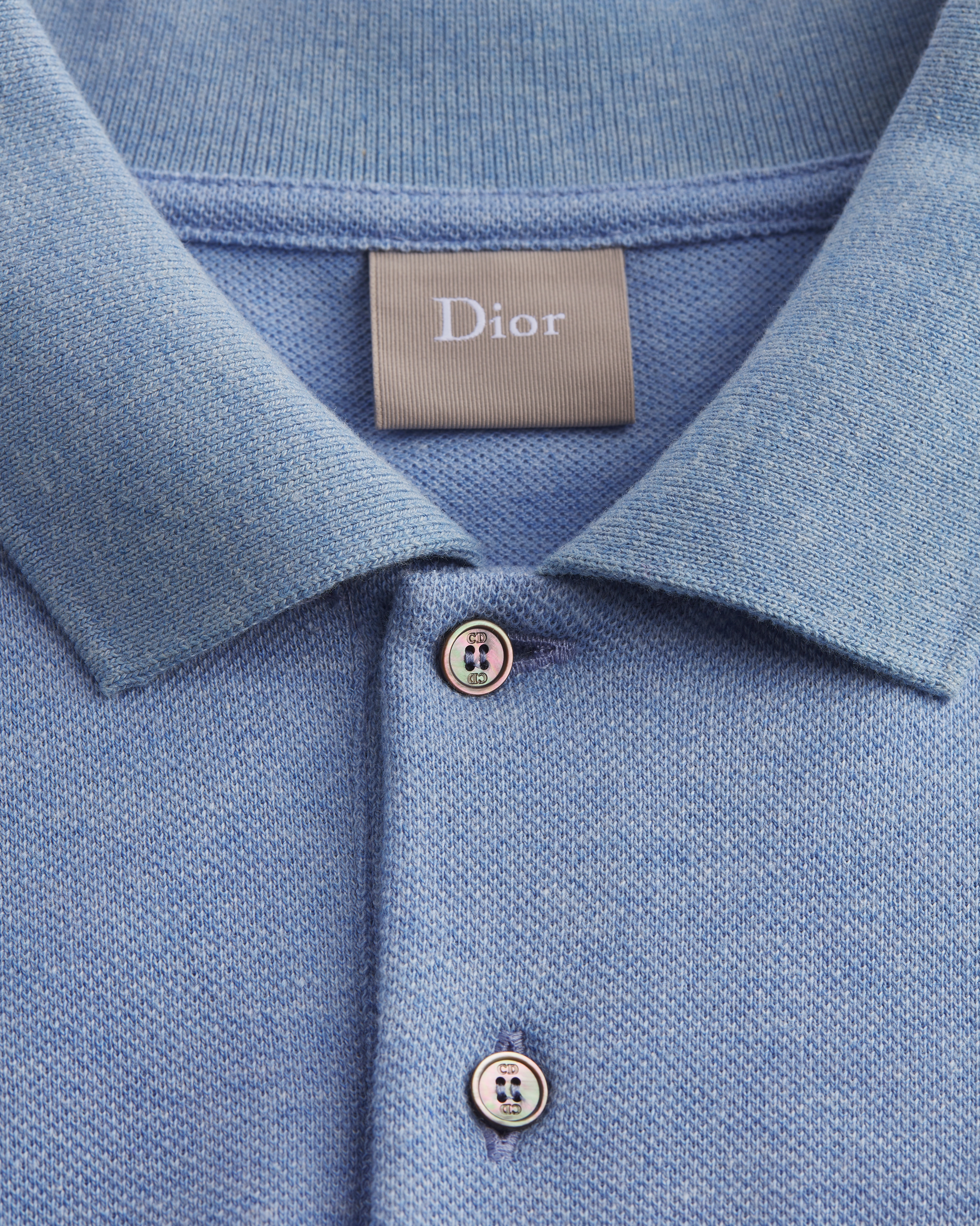 Poloshirt Baumwollpikee in Blau E10