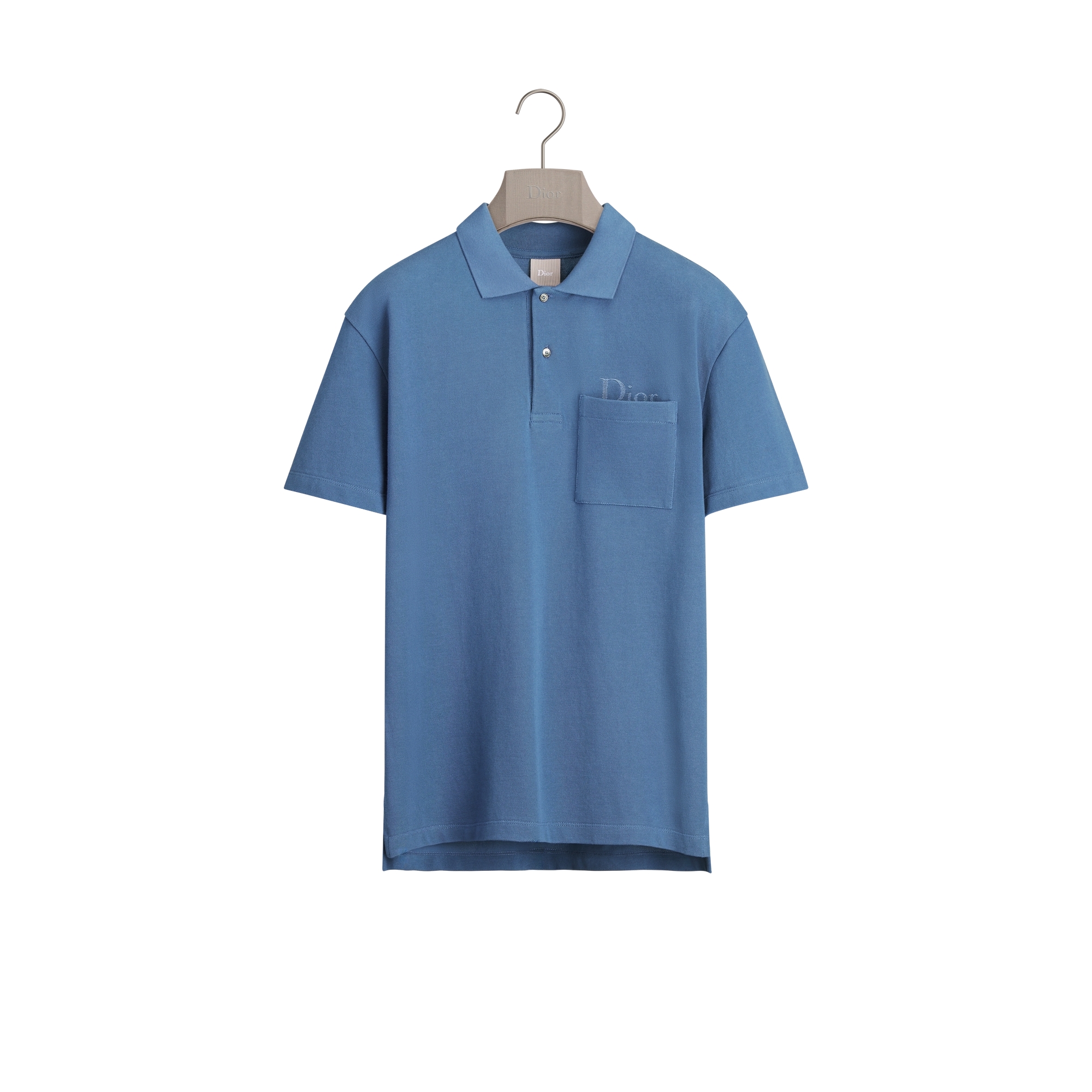  藍色純棉珠地布