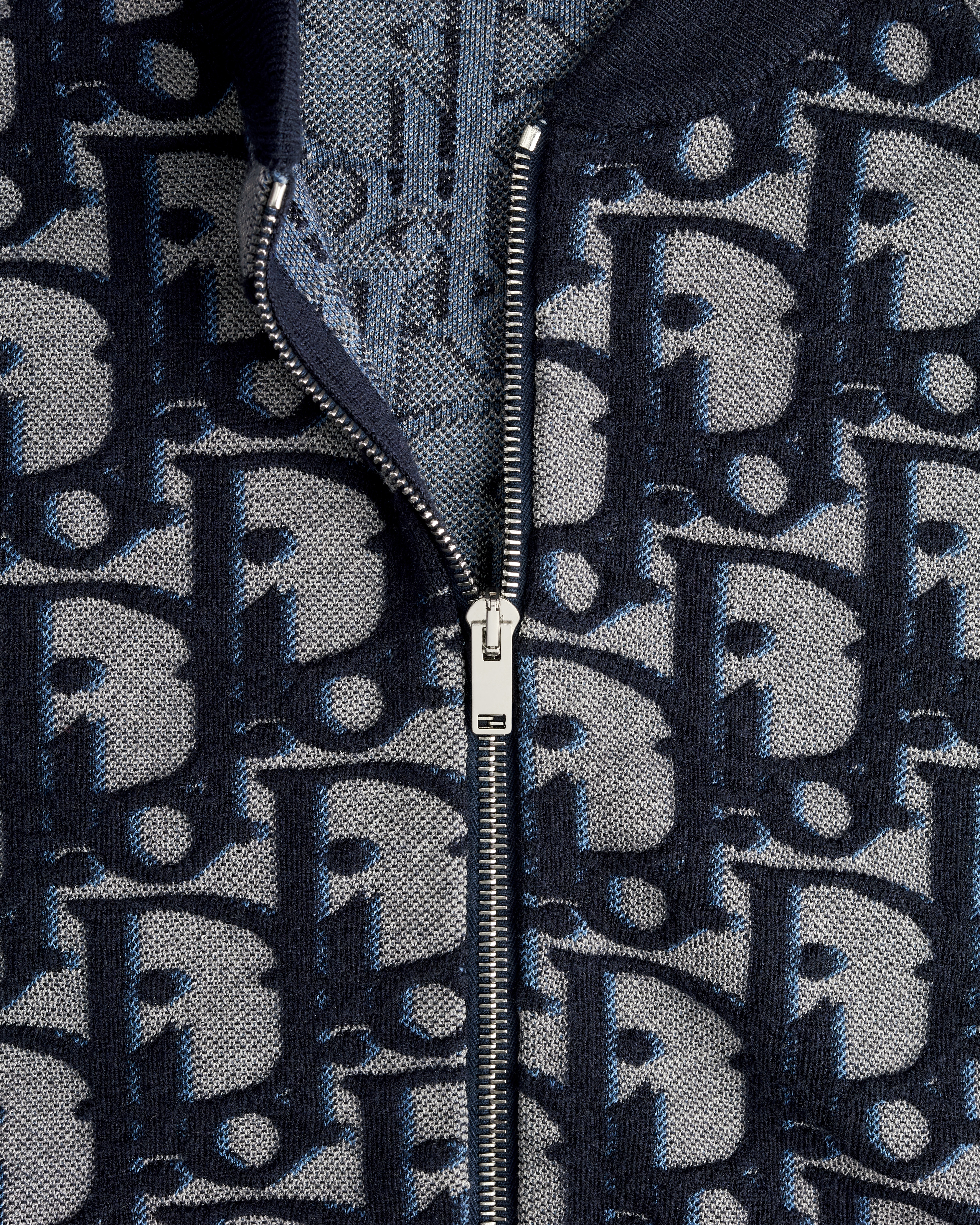 Dior Oblique Bomberjacke Jacquardmischung mit Baumwolle, Wolle und Seide in Blau E09