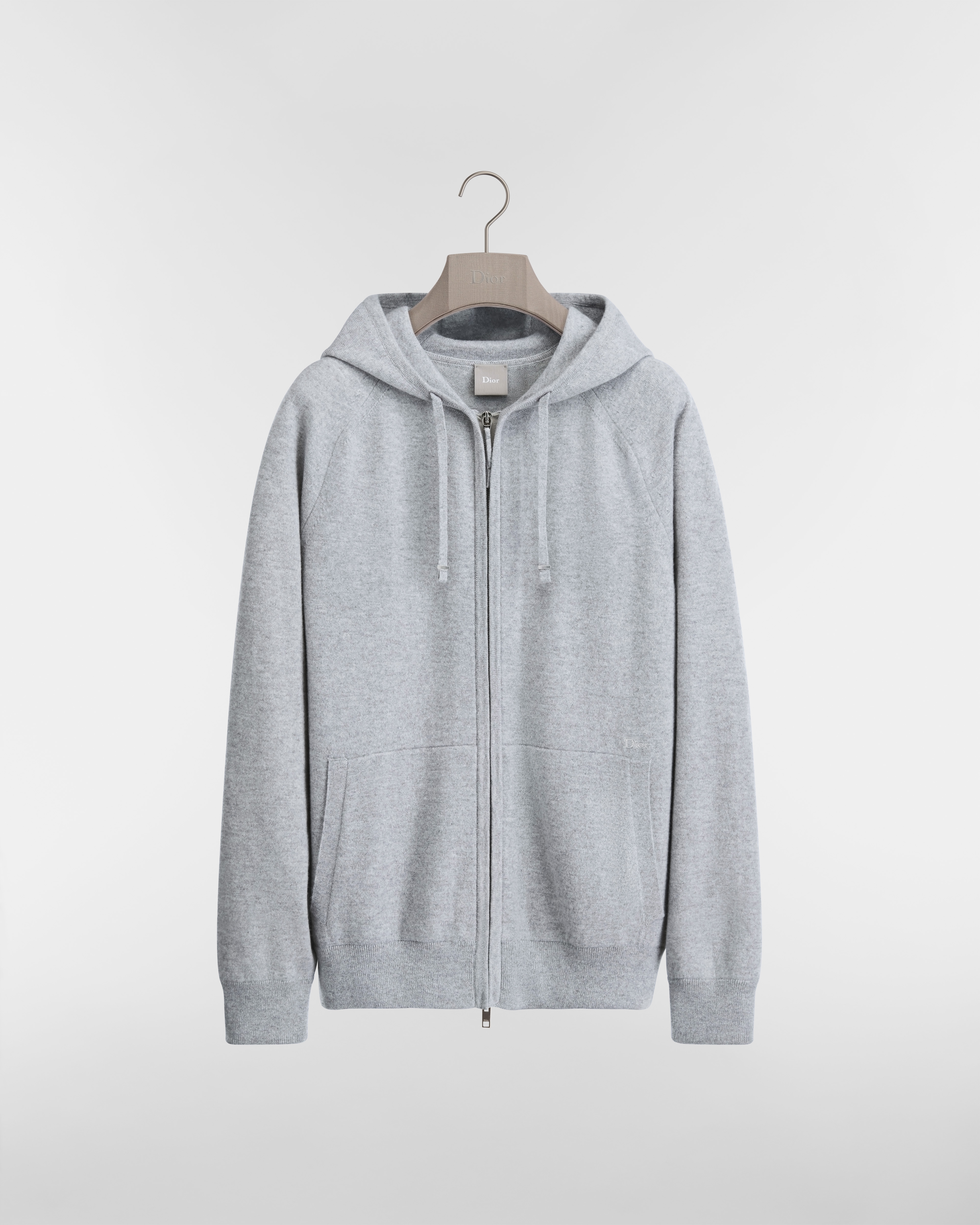 Hooded Sweater with Dior Embroidery, Comfortable Fit