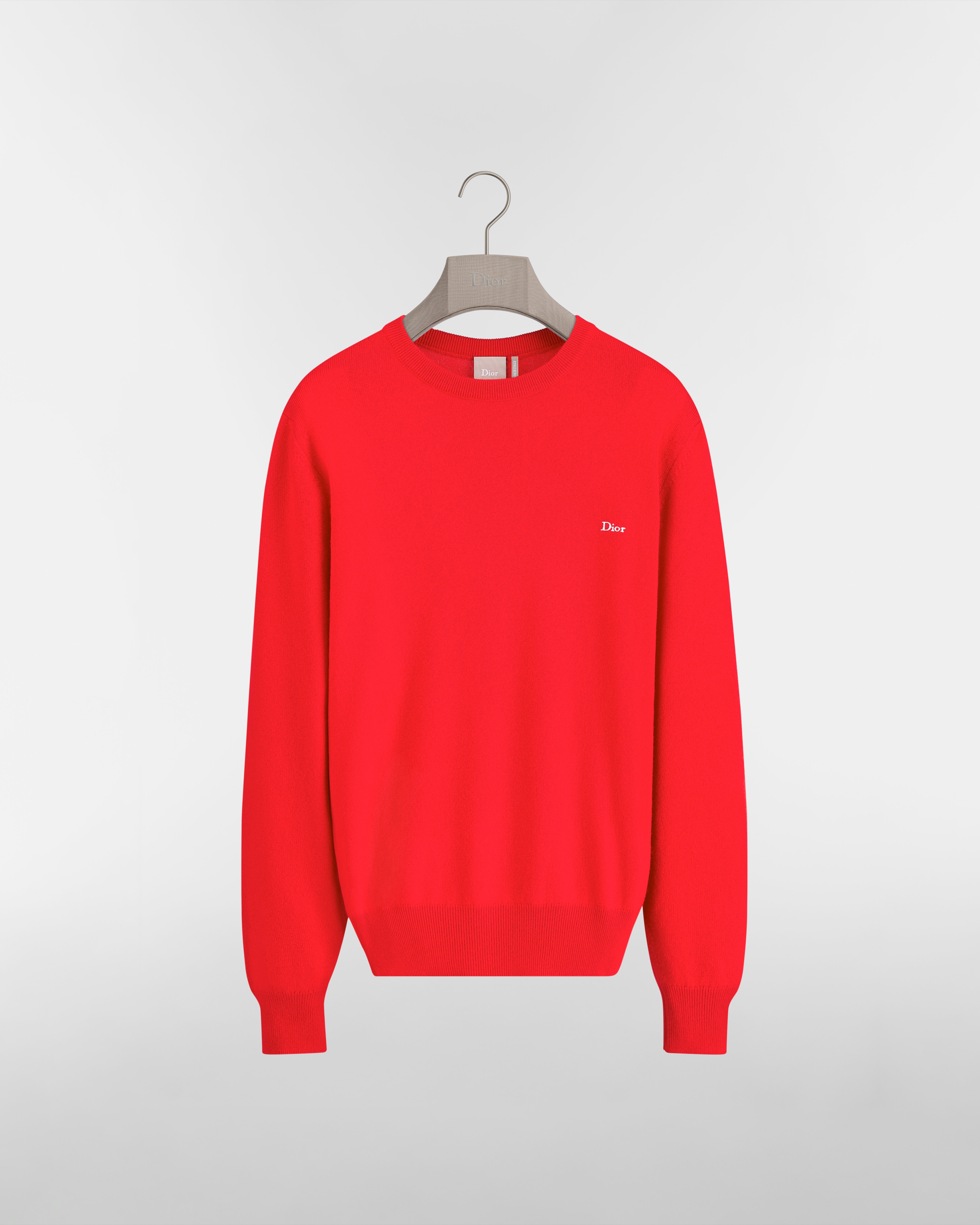 Suéter con bordado Dior Punto de cachemira rojo E01