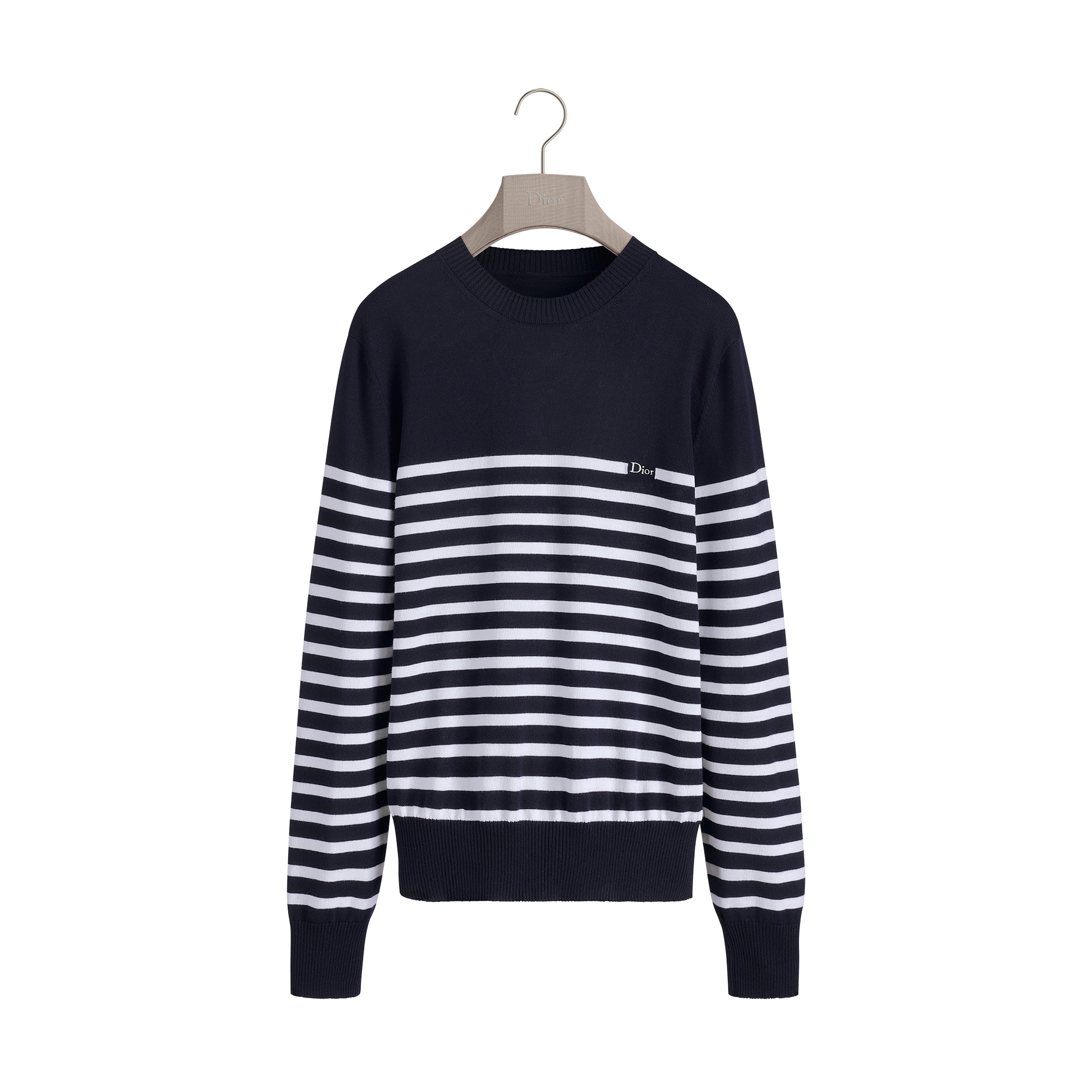 Striped Sweater Blue and White Wool Jersey | DIOR