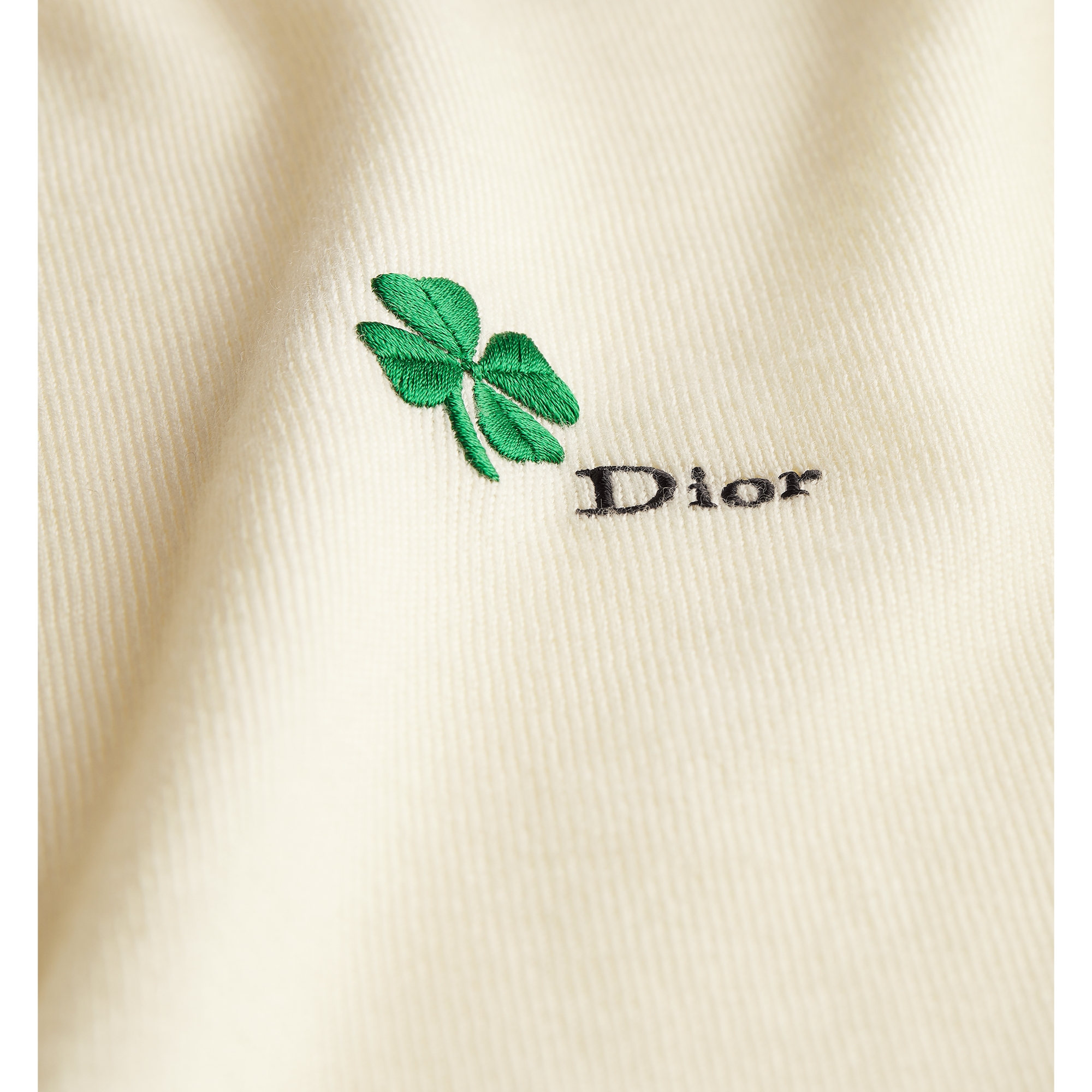 Sweater with Dior Clover Embroidery White Virgin Wool Jersey E09