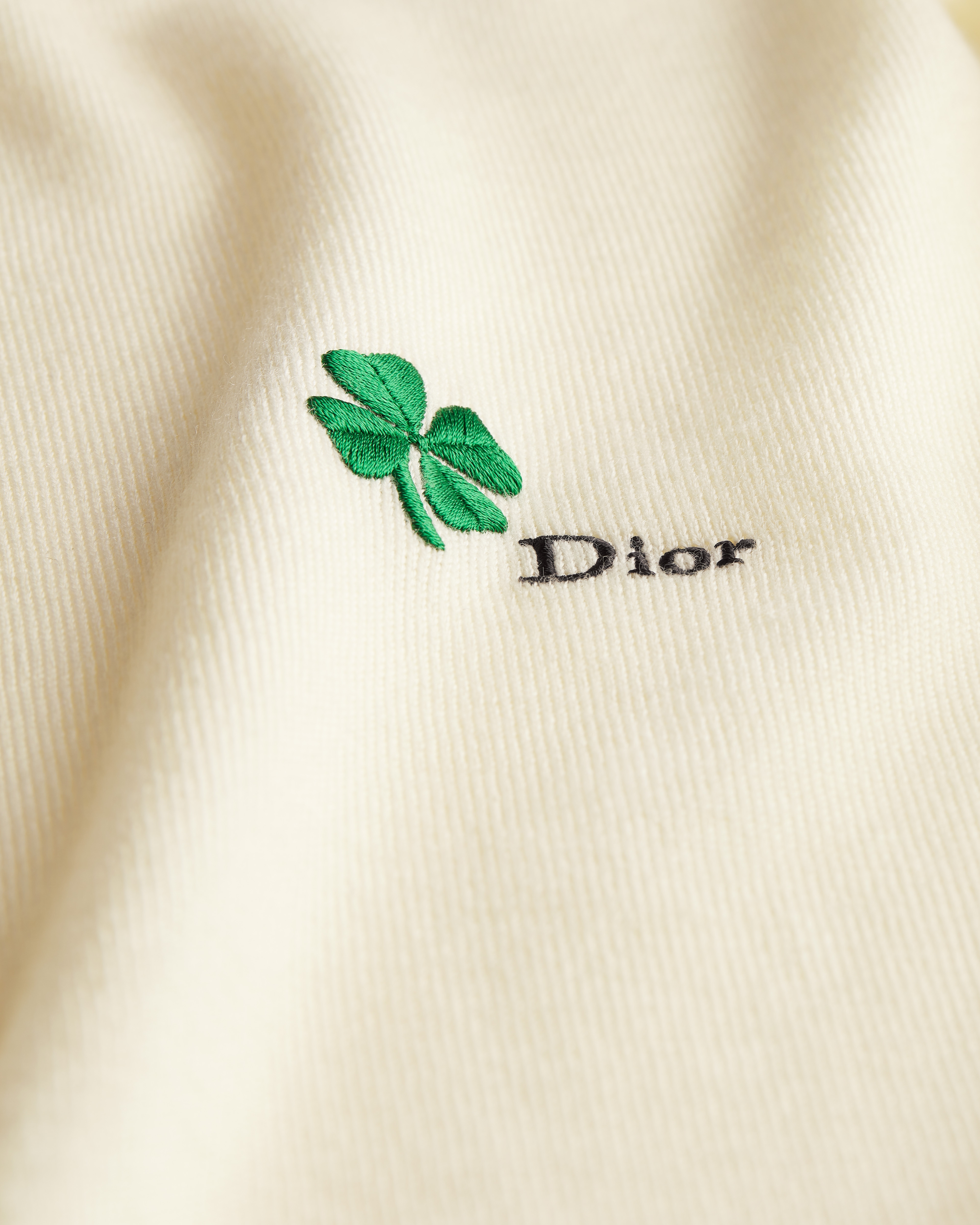 Pull à broderie Dior Clover Jersey de laine vierge blanche E09