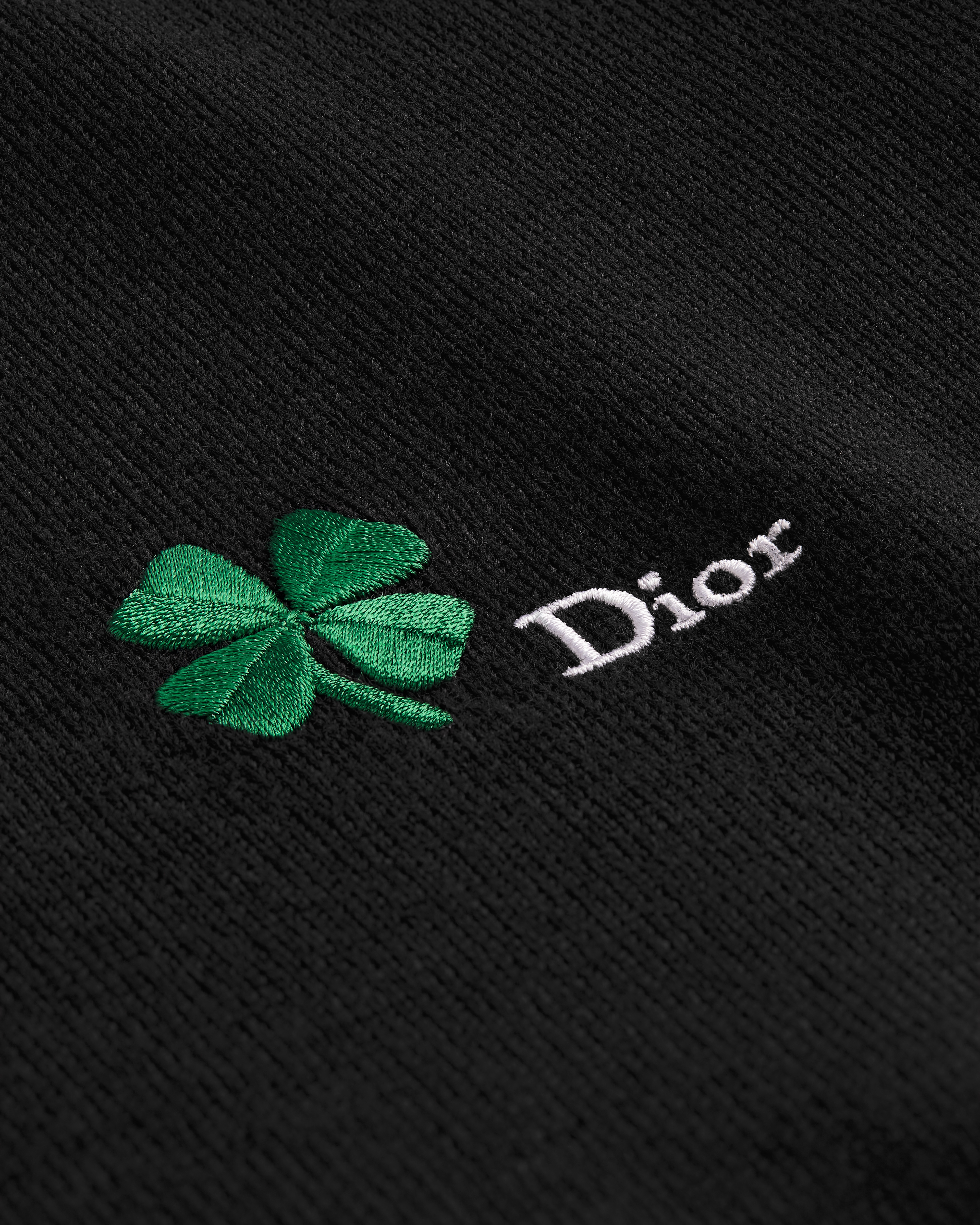 Pull à broderie Dior Clover Jersey de laine vierge noire E09