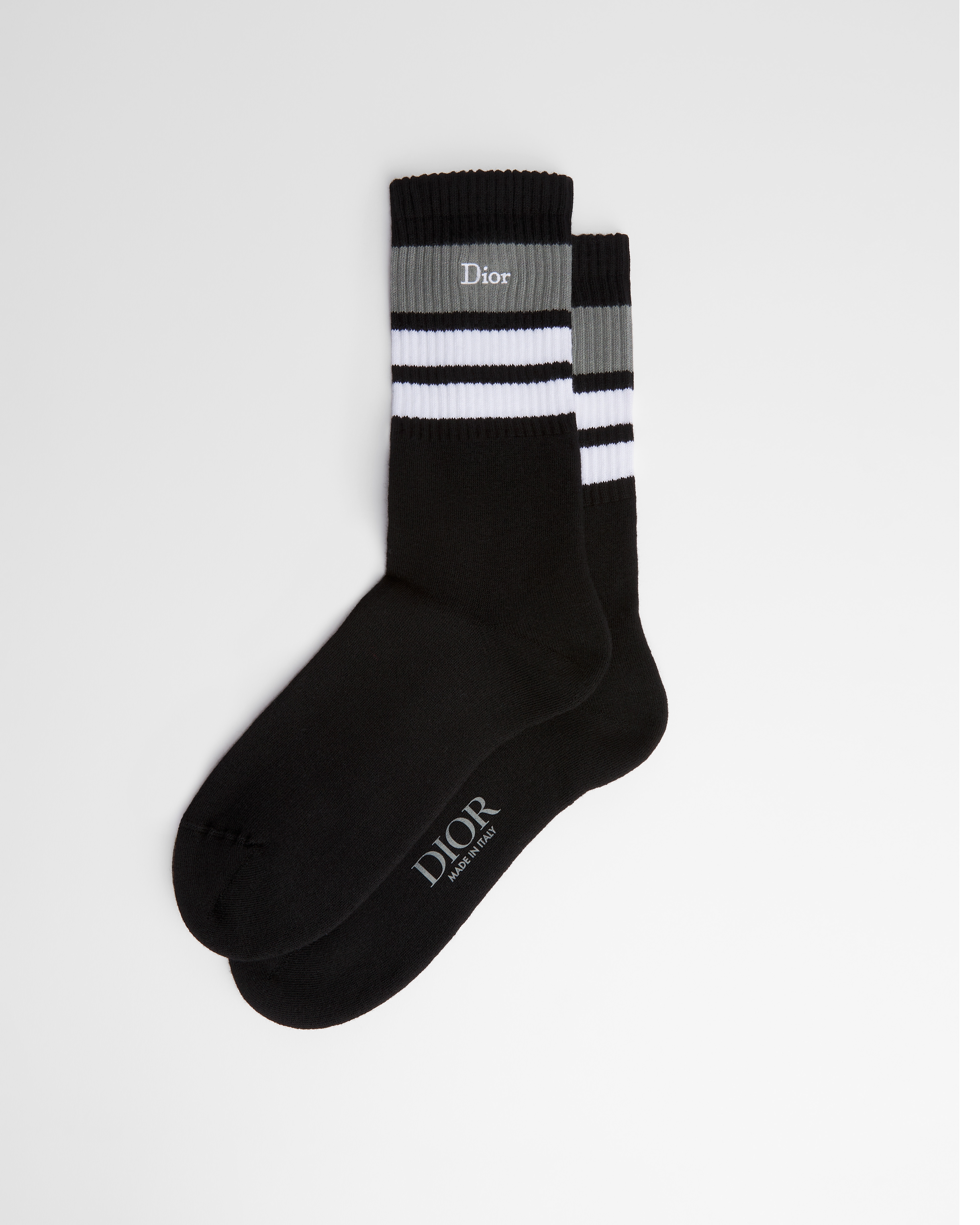 Chaussettes Dior Coton mélangé noir tricolore E01