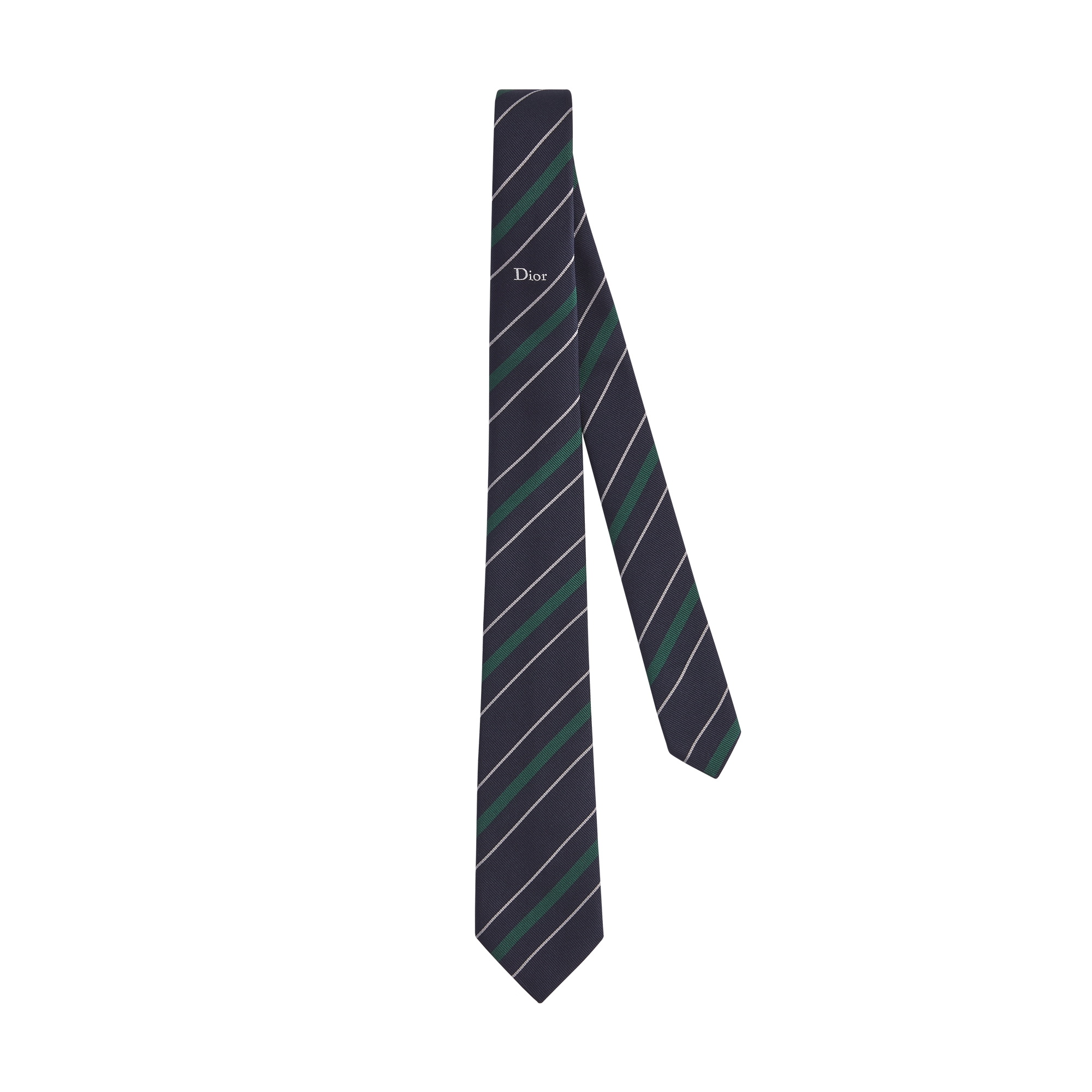  Navy Blue, Light Gray and Vert Cyprès Silk