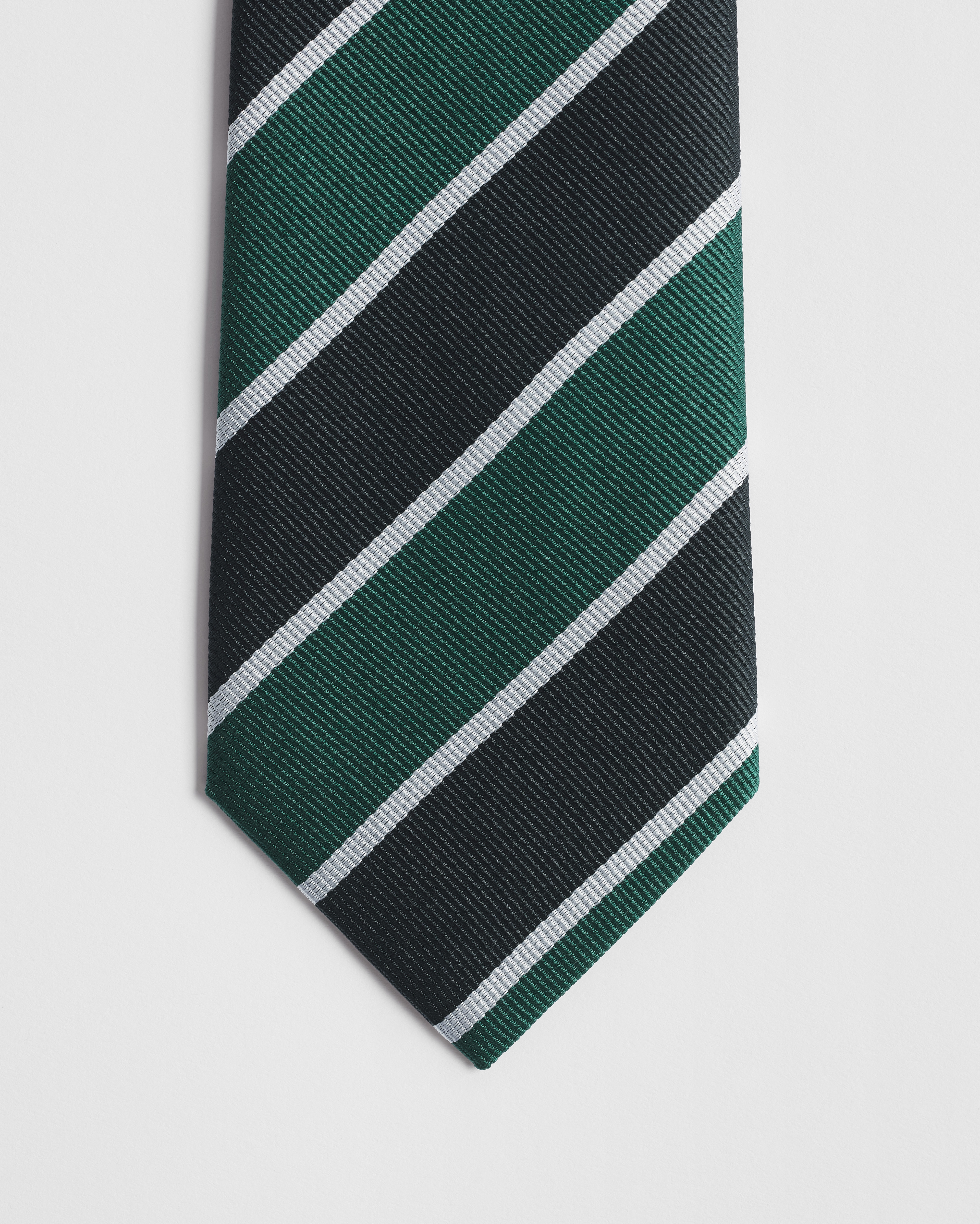 Gestreifte Dior Krawatte Seide in Marineblau, Grün und Hellgrau E09