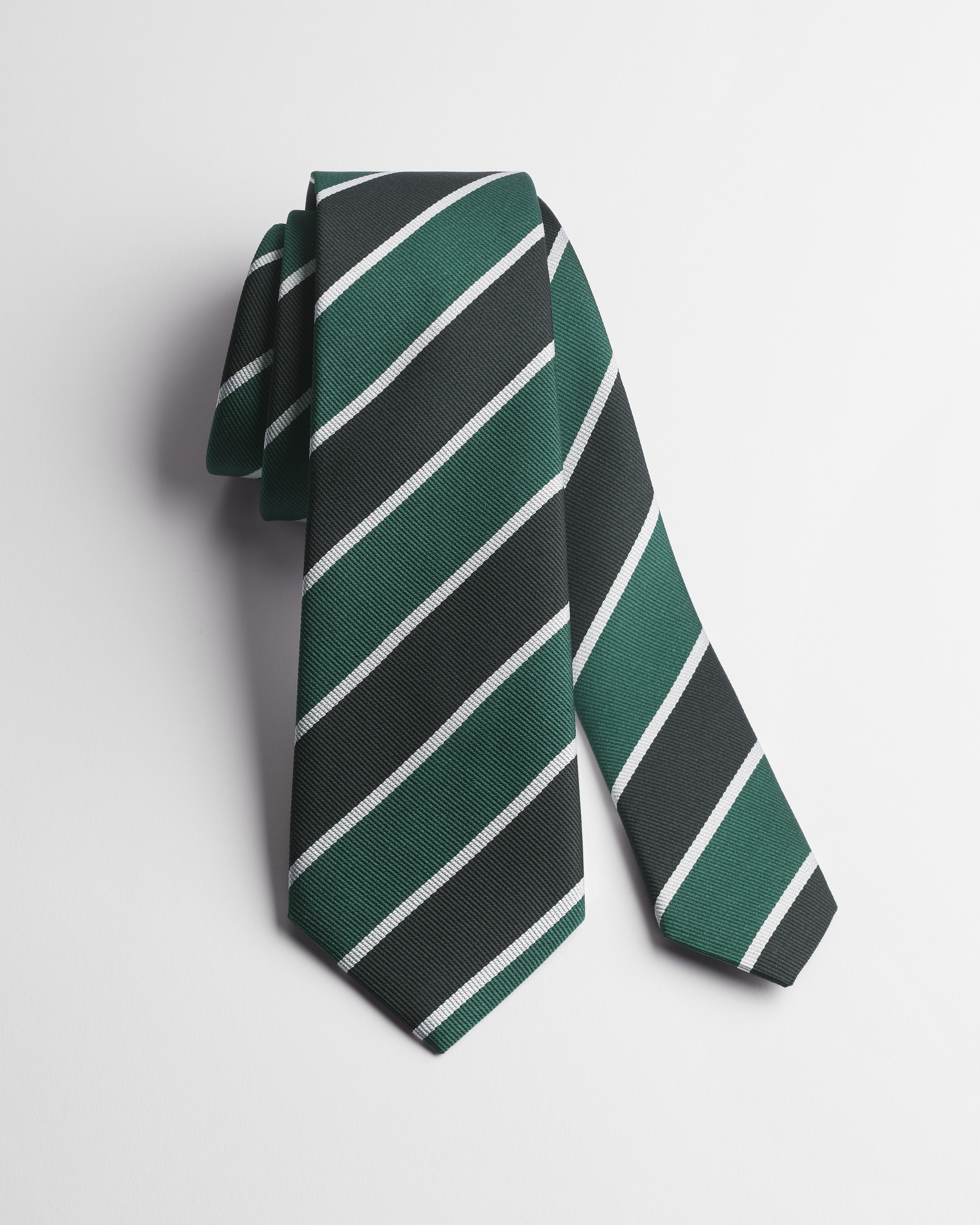 Gestreifte Dior Krawatte Seide in Marineblau, Grün und Hellgrau E10