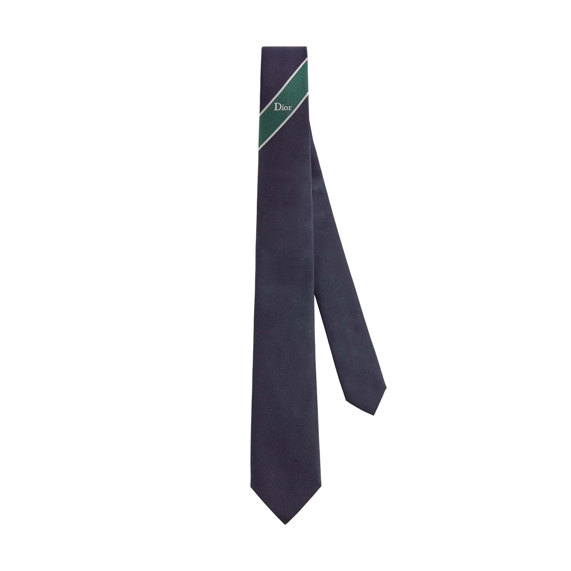  Navy Blue, Green and White Silk