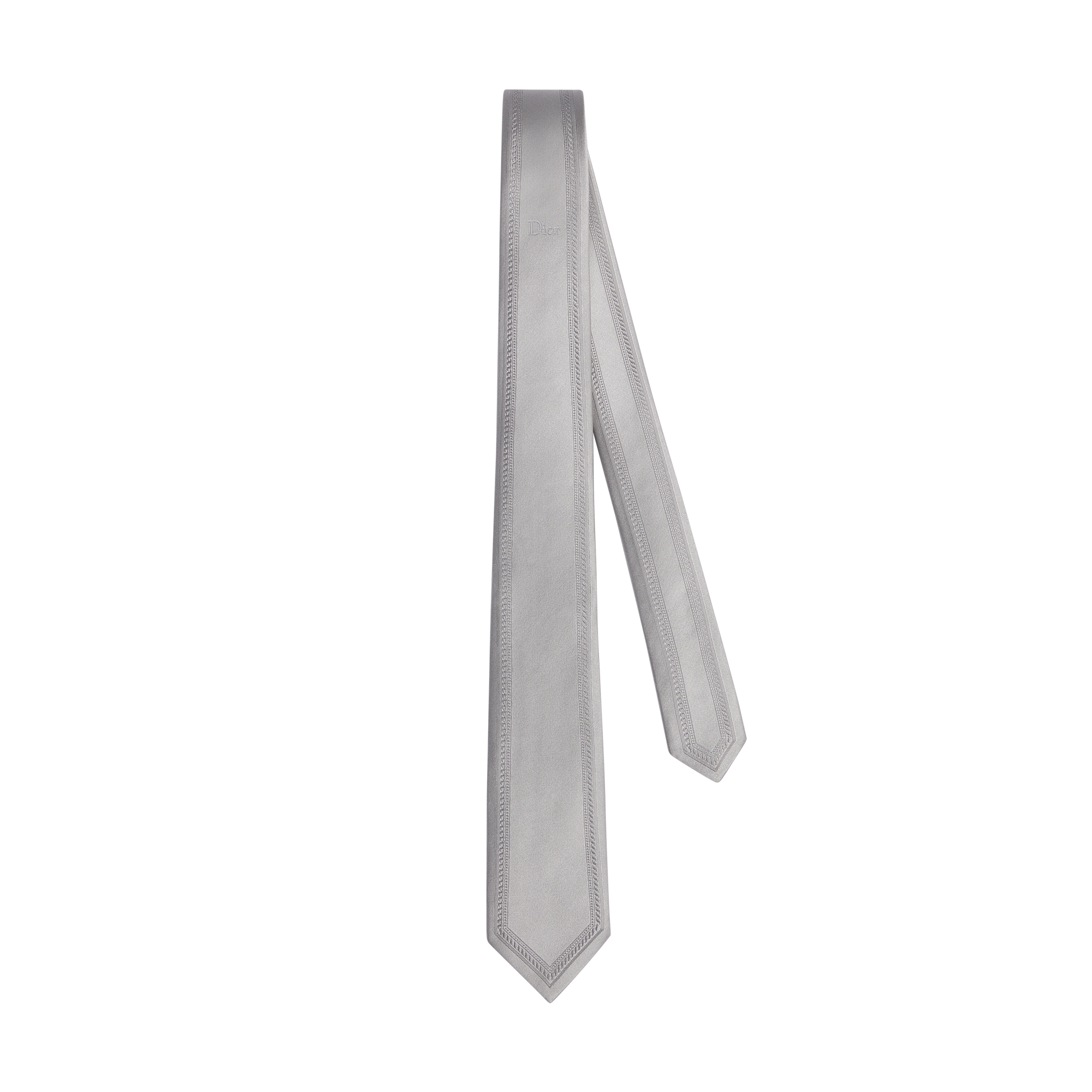 Dior Moulures Tie Gray Silk E01