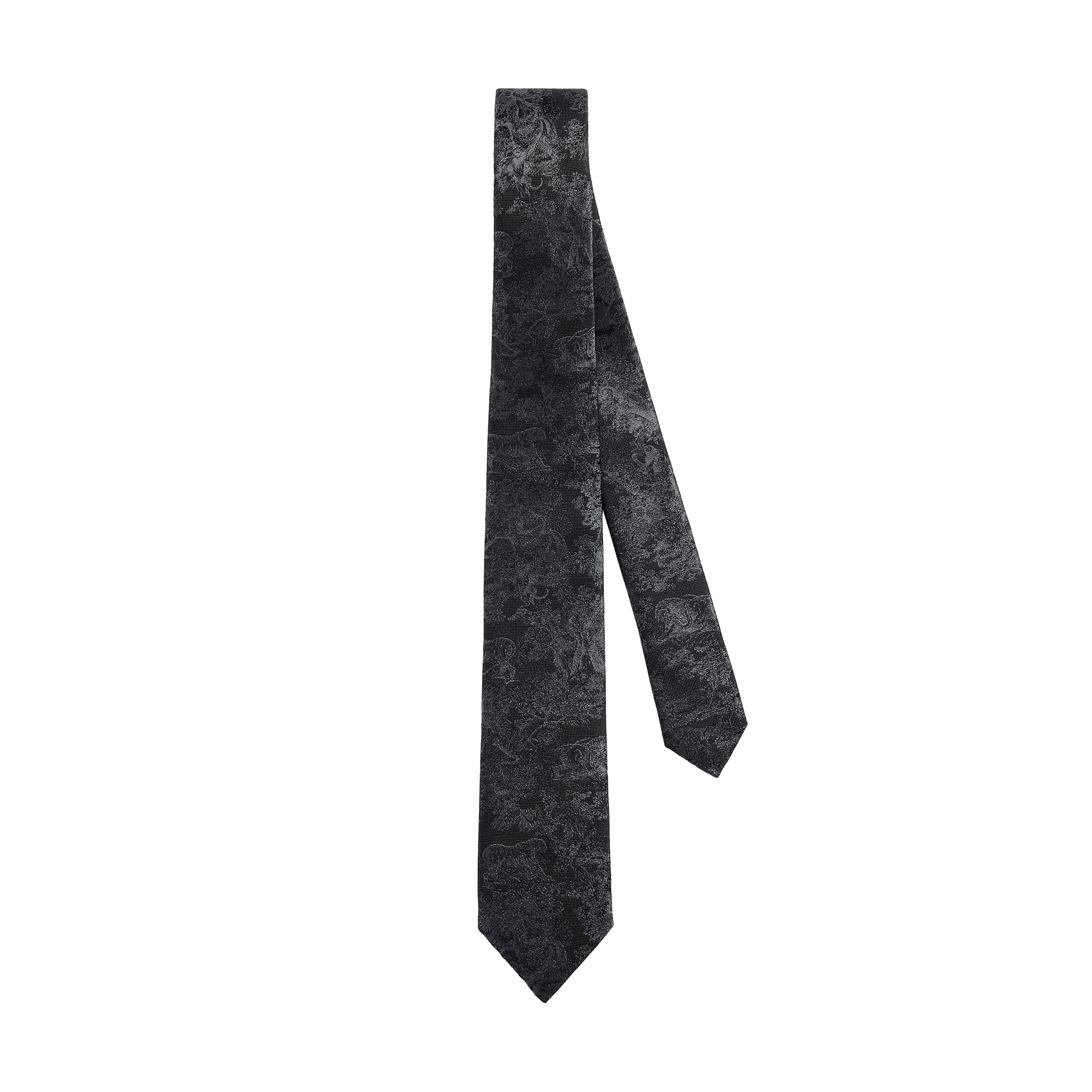 Toile de Jouy Sauvage Tie Black Silk E01