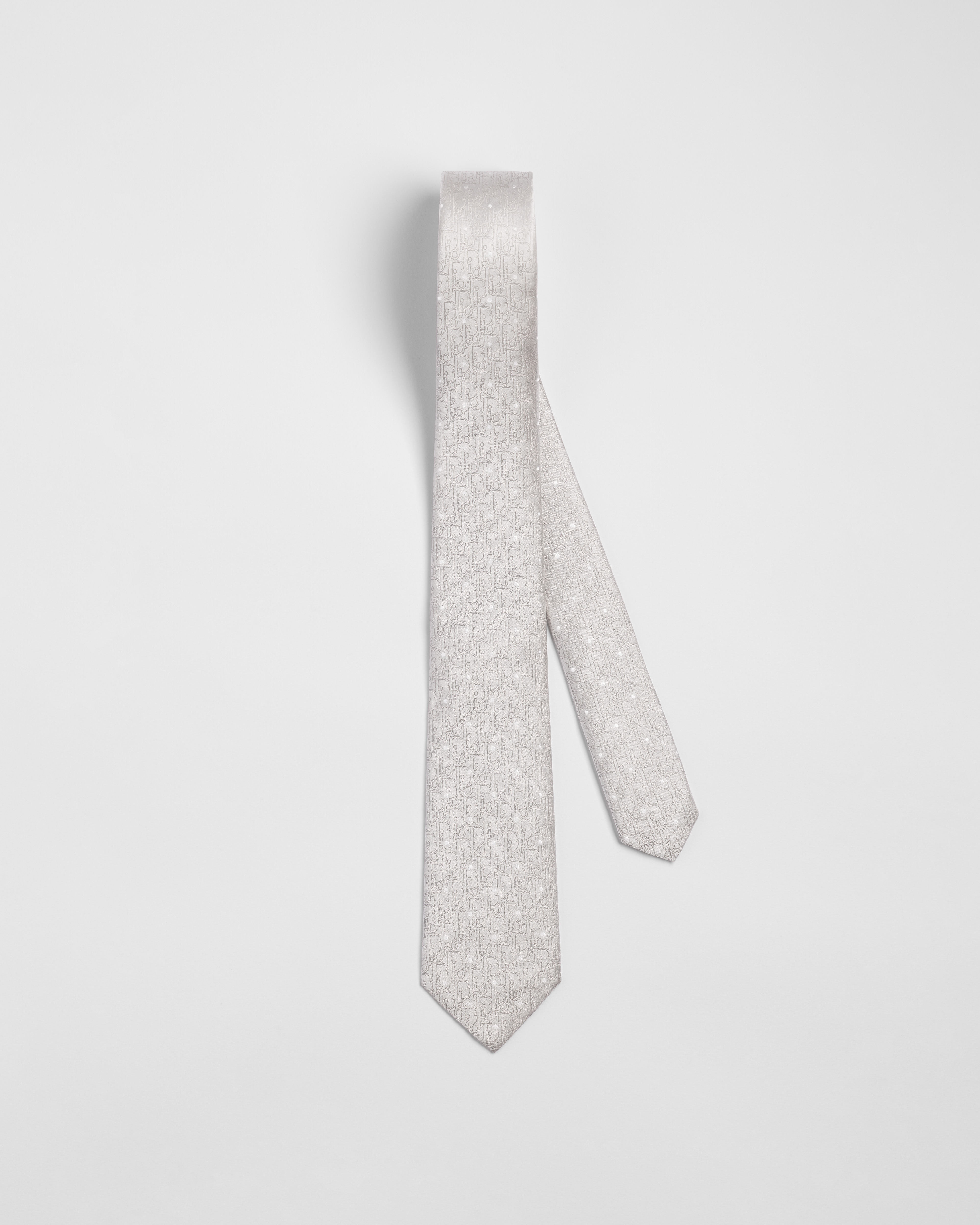 Dior Oblique Dots Tie Gray Silk | DIOR SE