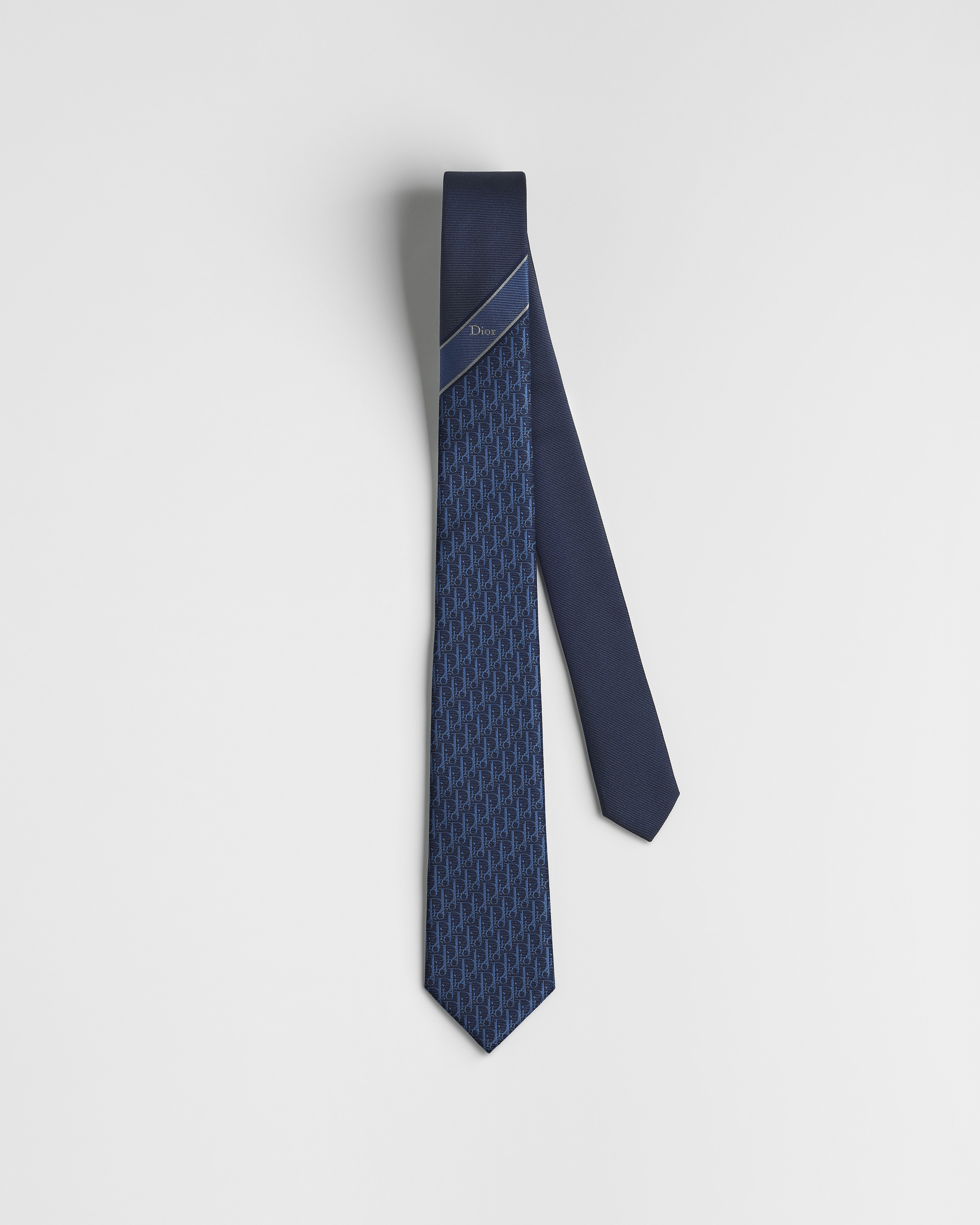 Dior Oblique Dual Tie Blue Silk E01
