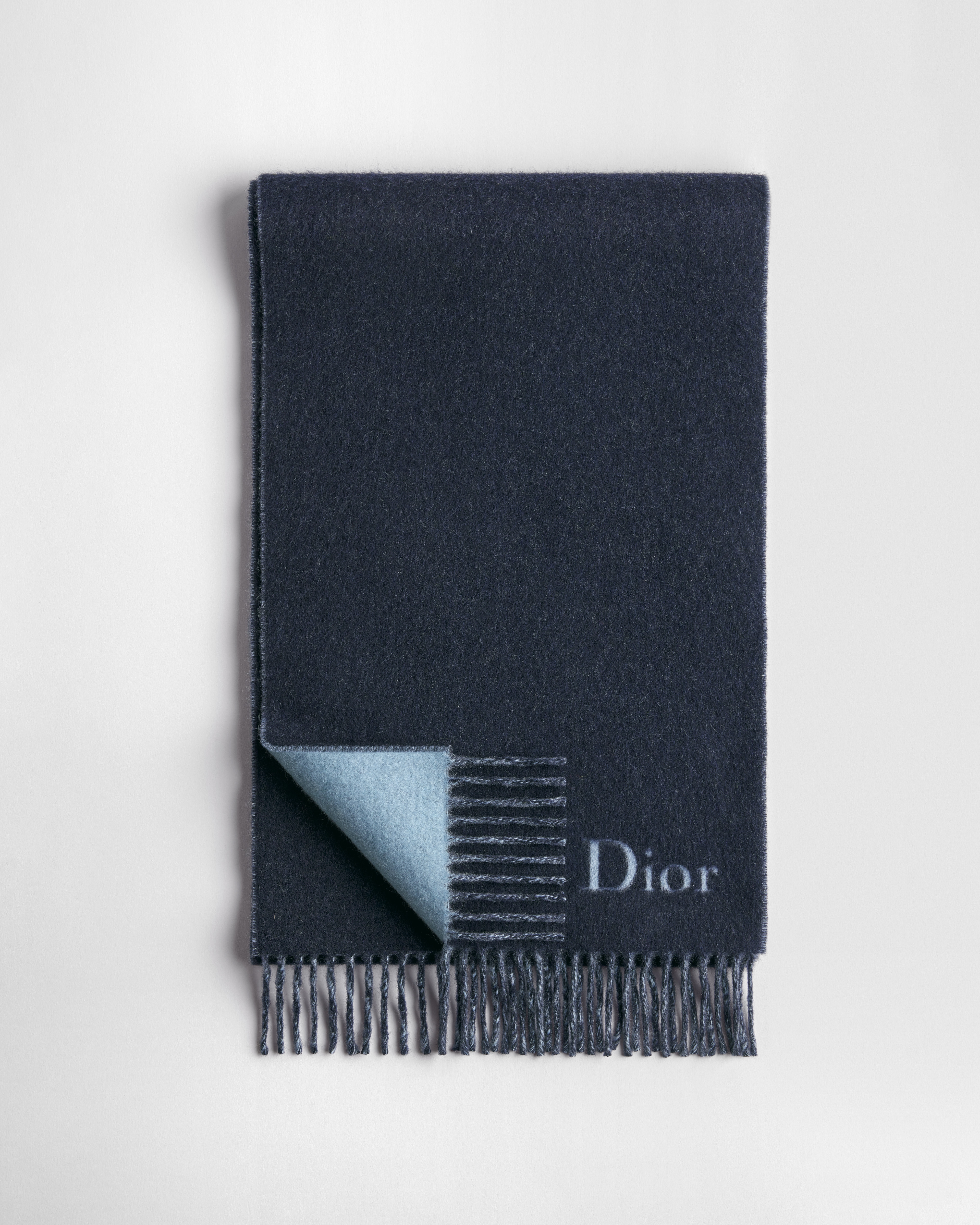 Dior Wendeschal Wolle und Kaschmir in Marineblau und Blau E01