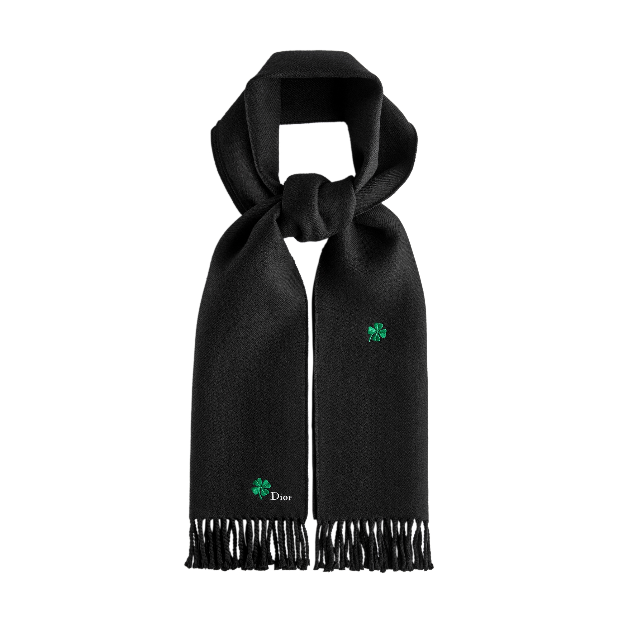 Dior Clover Scarf Black Wool E03