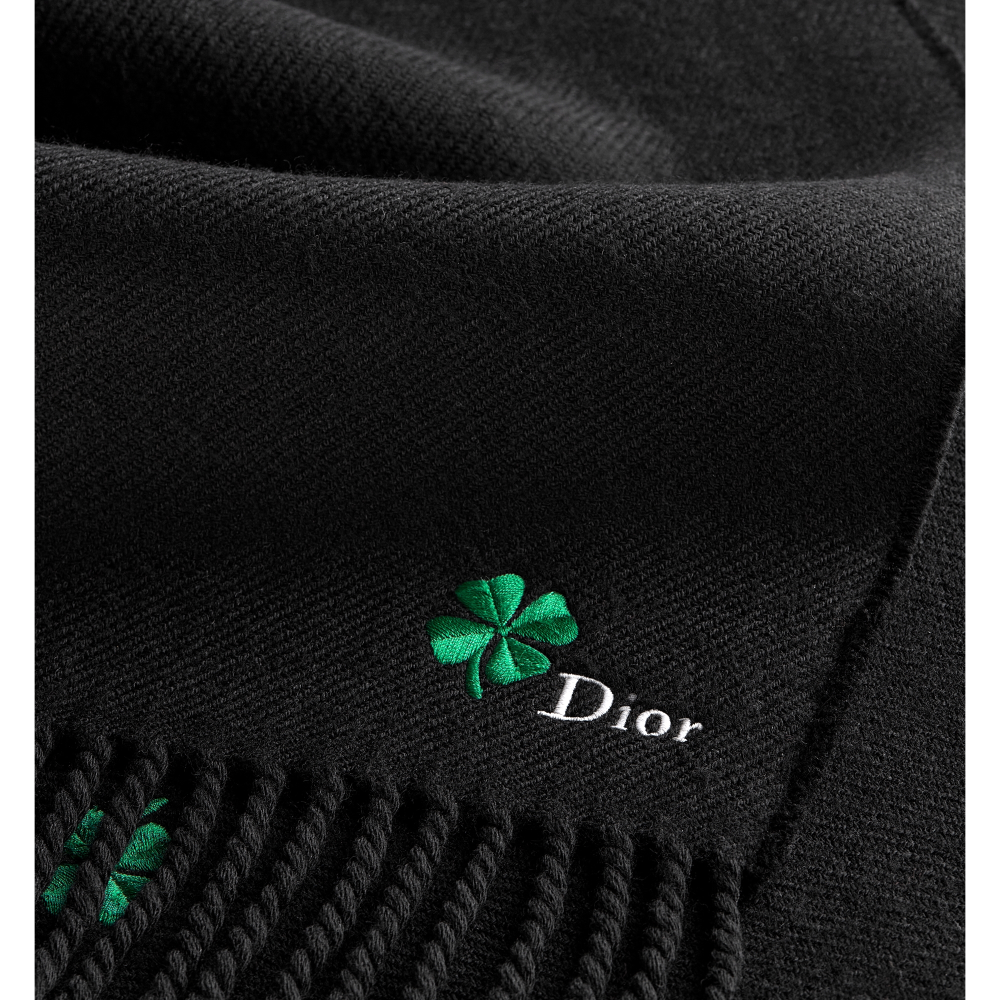 Dior Clover Scarf Black Wool E10