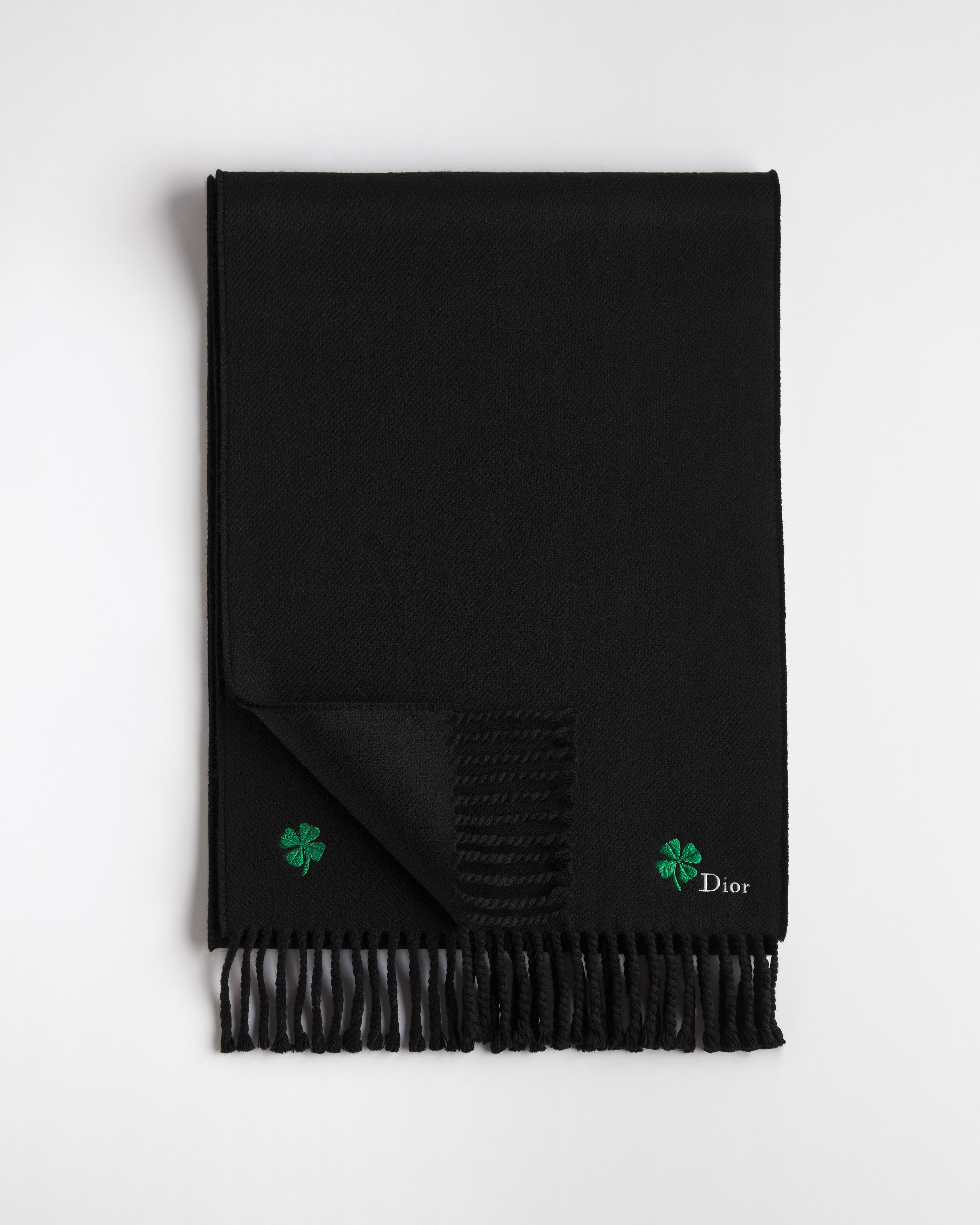Dior Clover-sjaal Zwarte wol E01