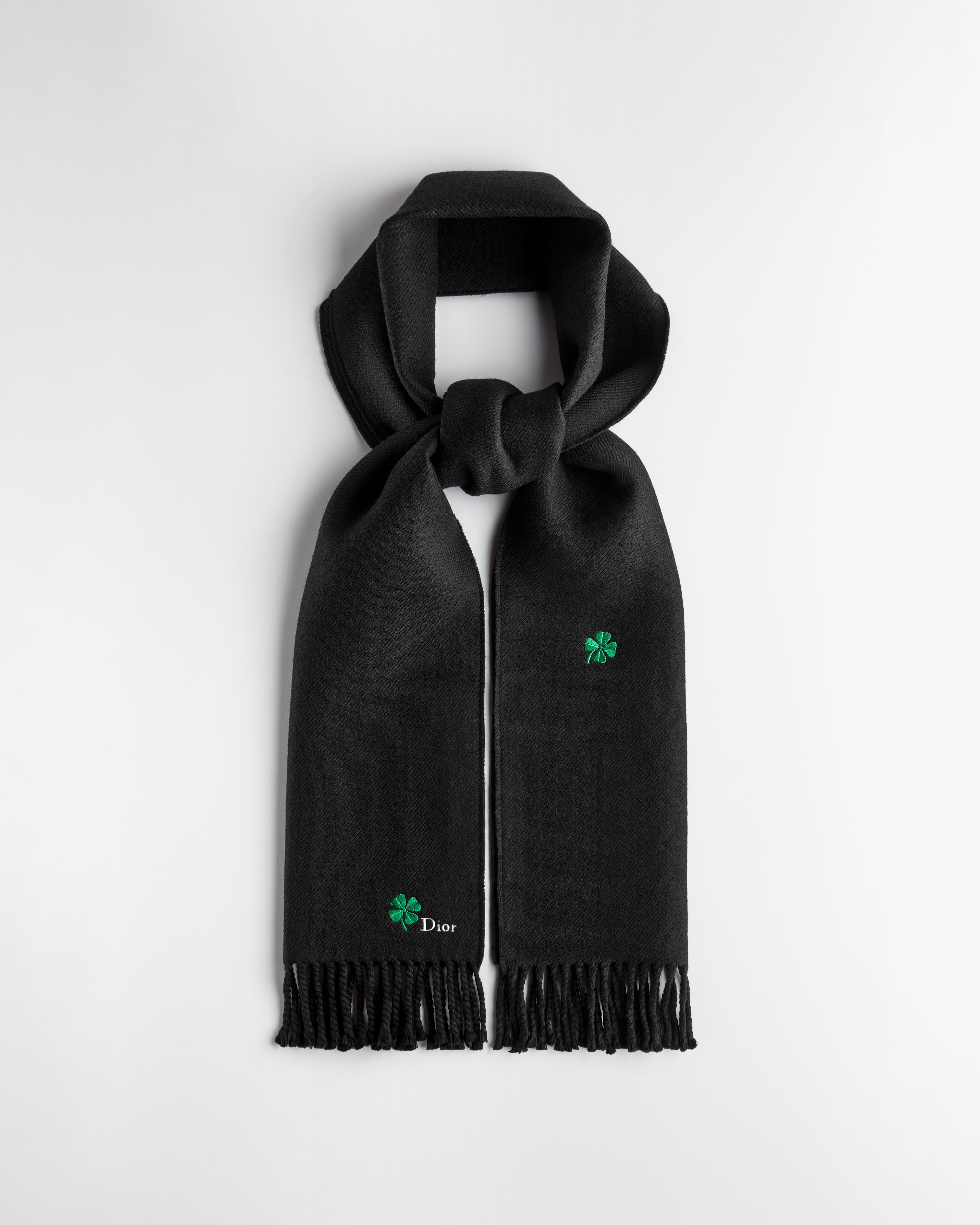Dior Clover-sjaal Zwarte wol E03