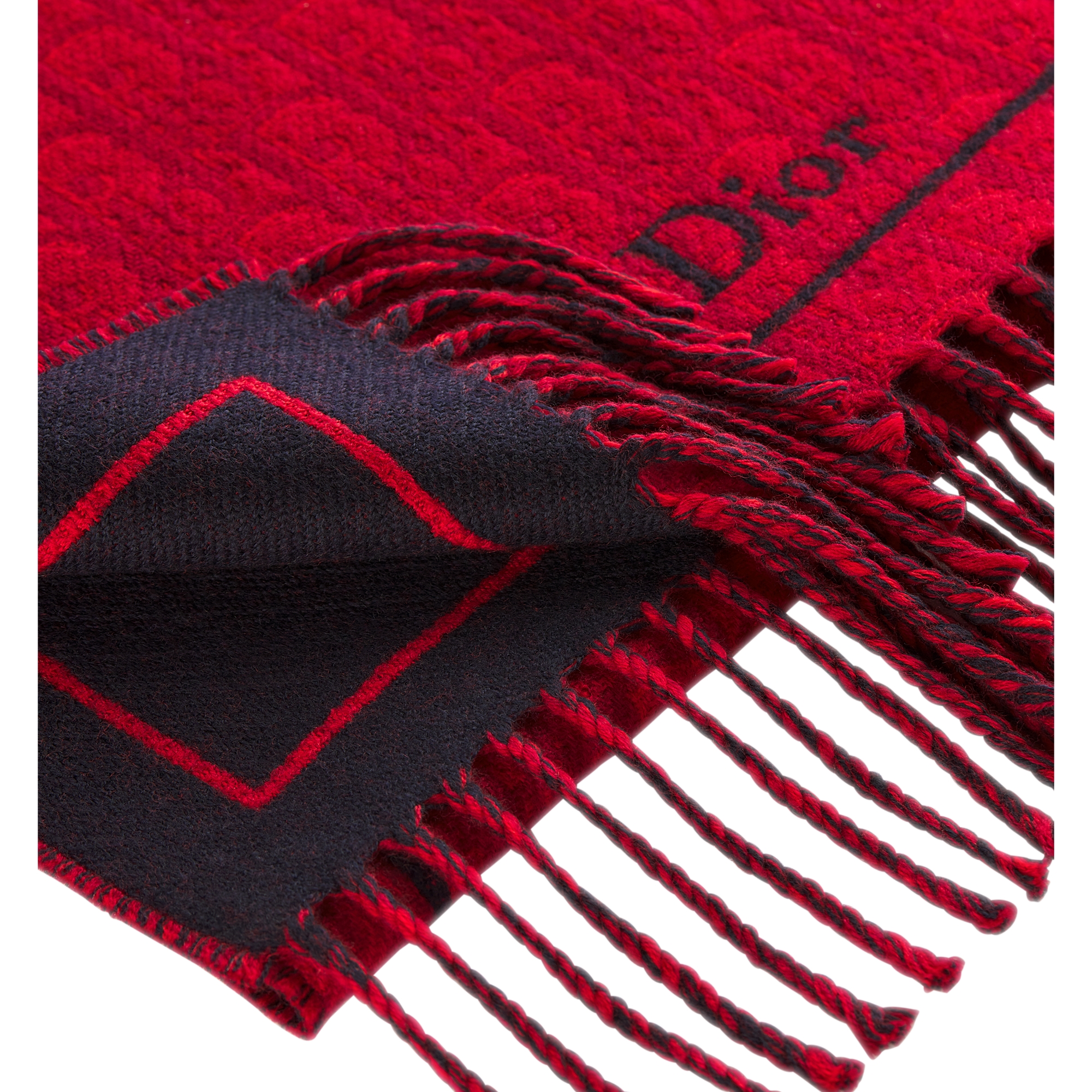 Dior Oblique Scarf Red Wool E09