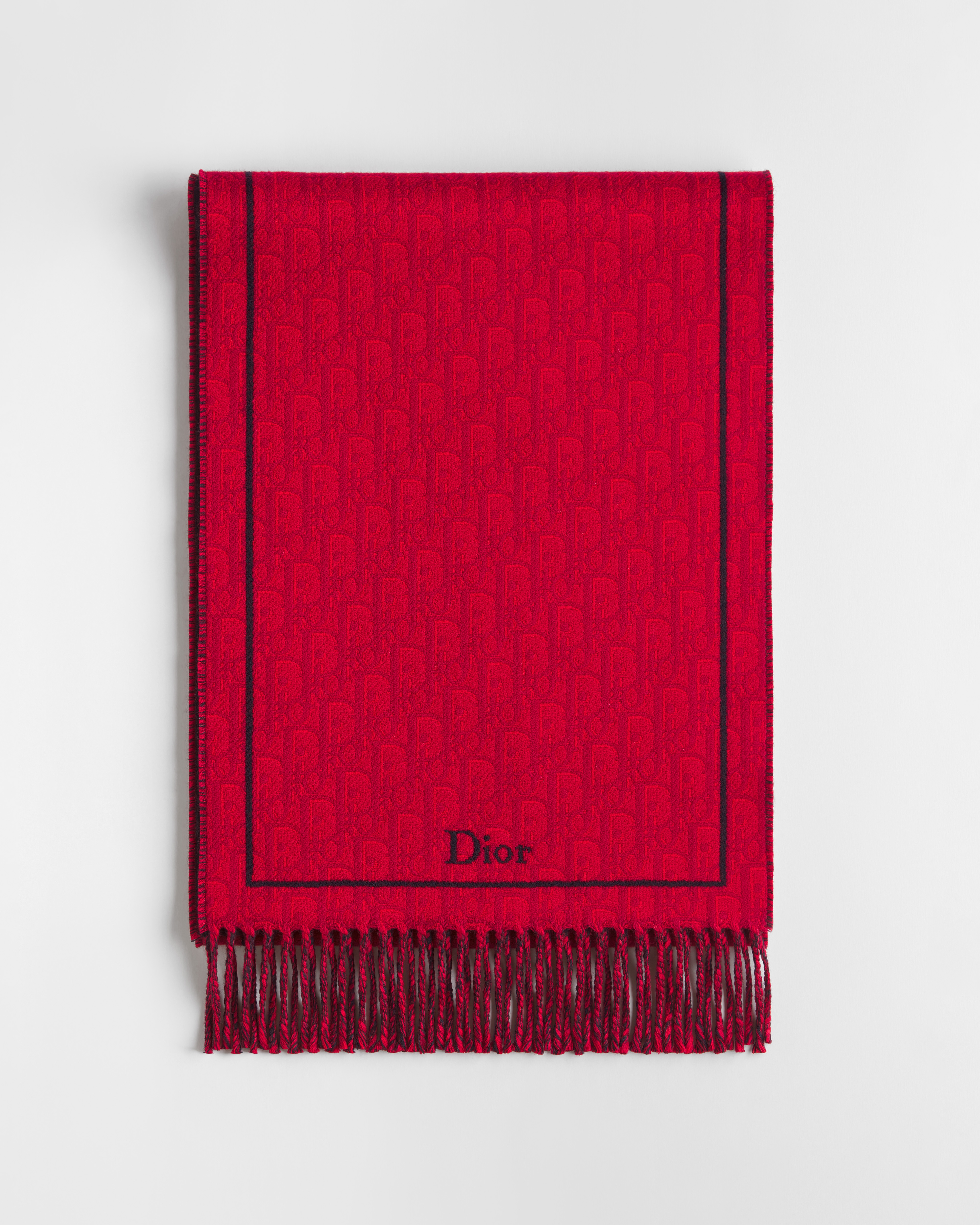 Echarpe Dior Oblique Lã vermelha E01