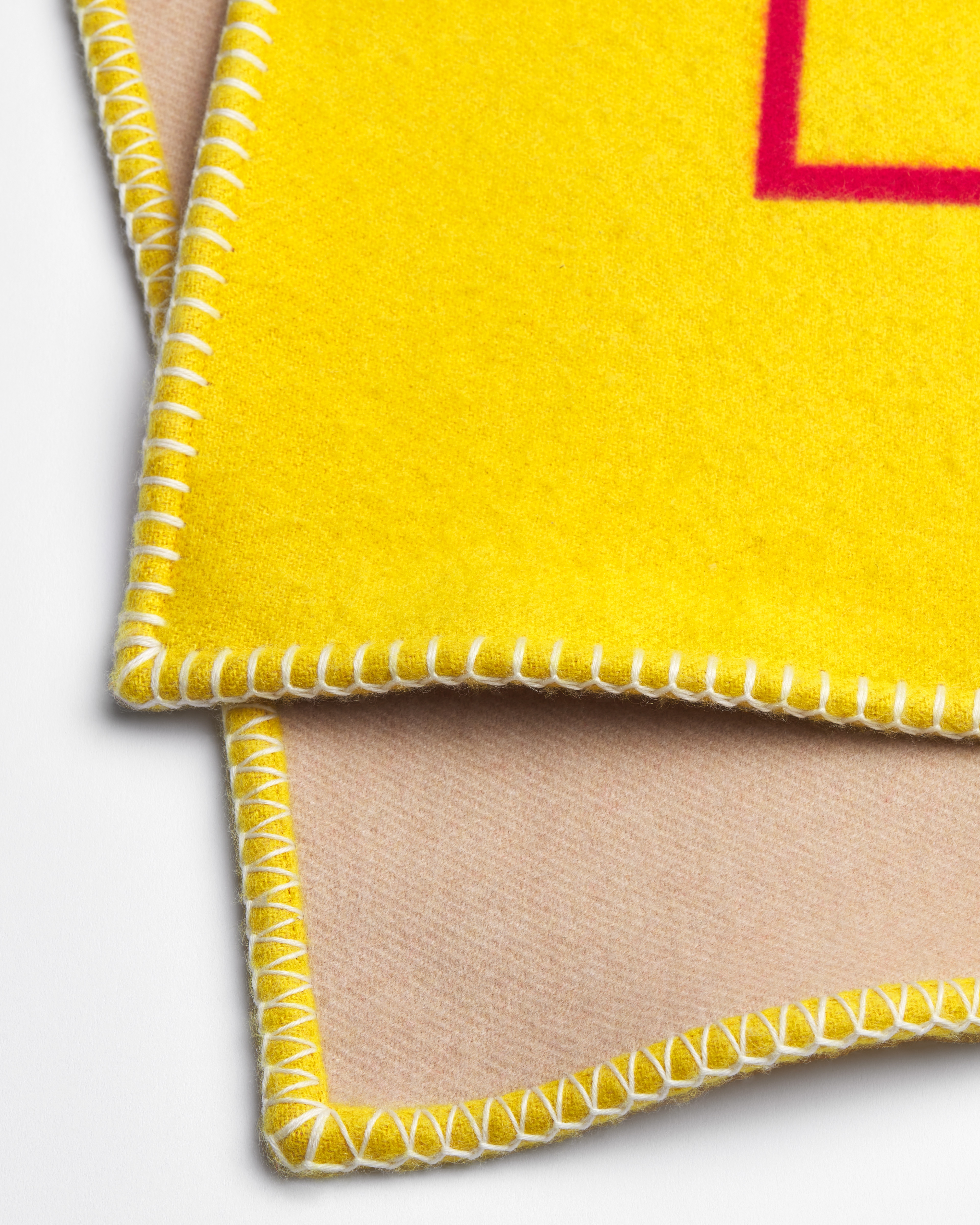 Decke Kaschmir in Gelb und Rot E09