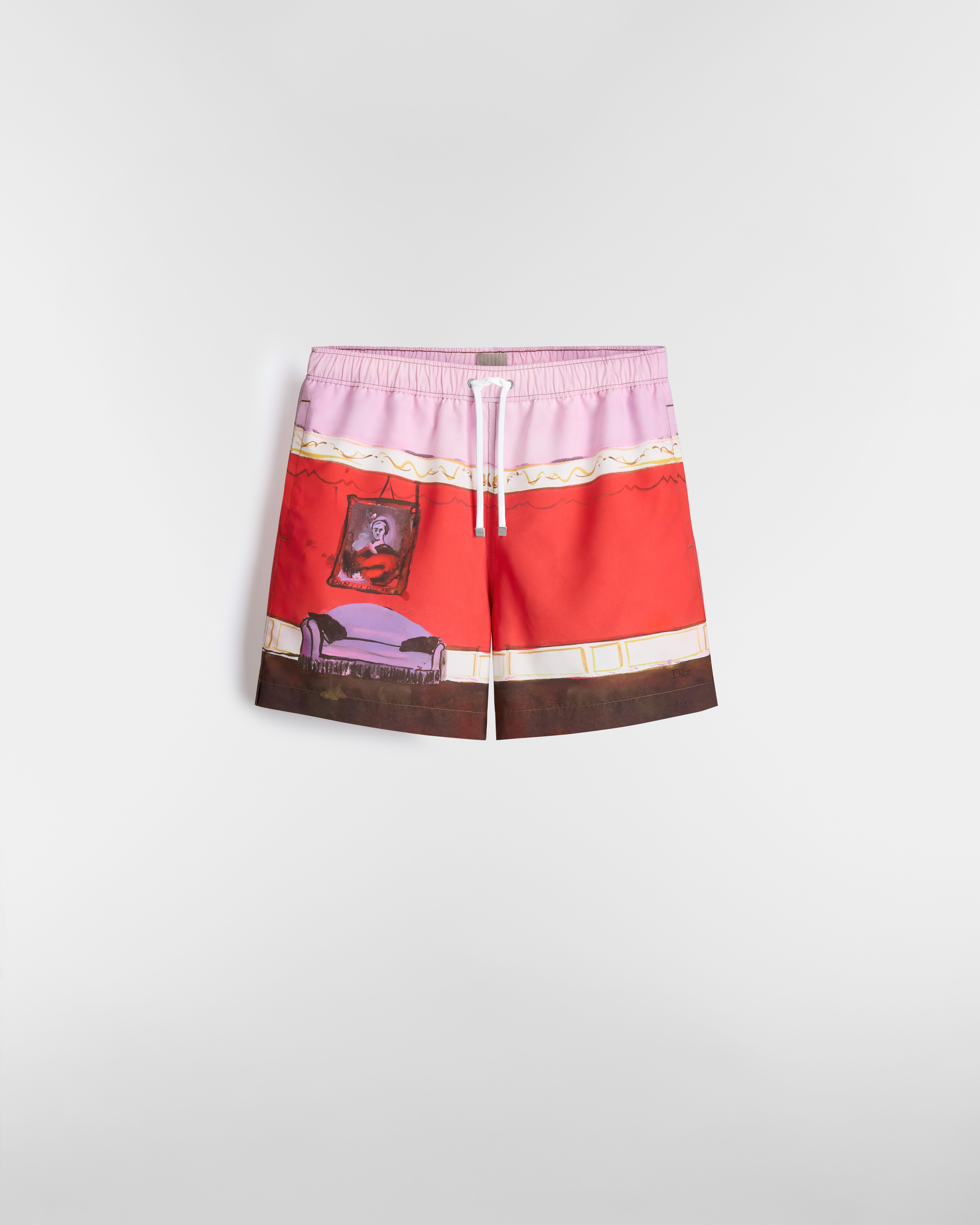 Short de bain Dioriviera Toile technique rouge E01