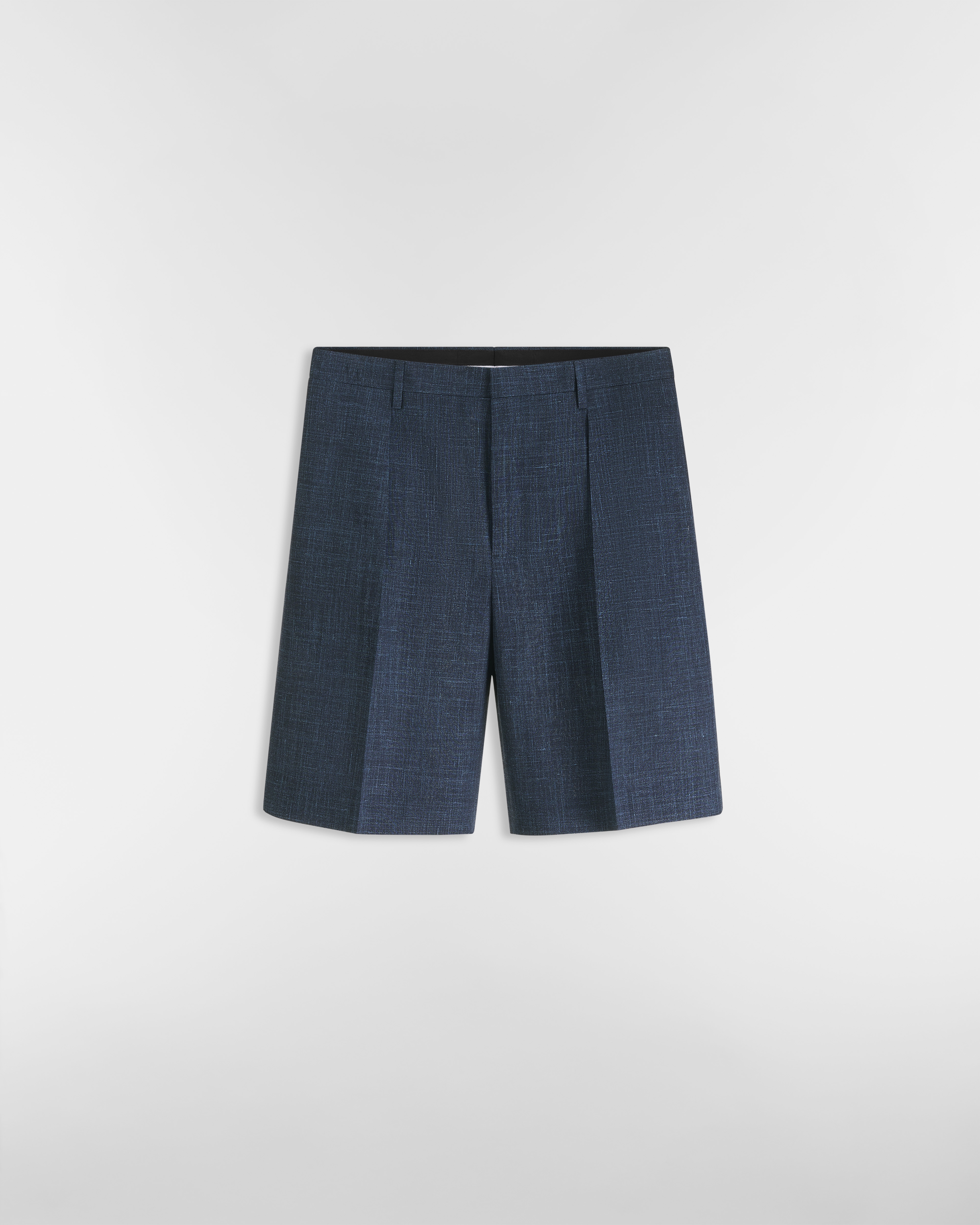 Short chino Dioriviera Toile de laine vierge, soie et lin bleu foncé E01