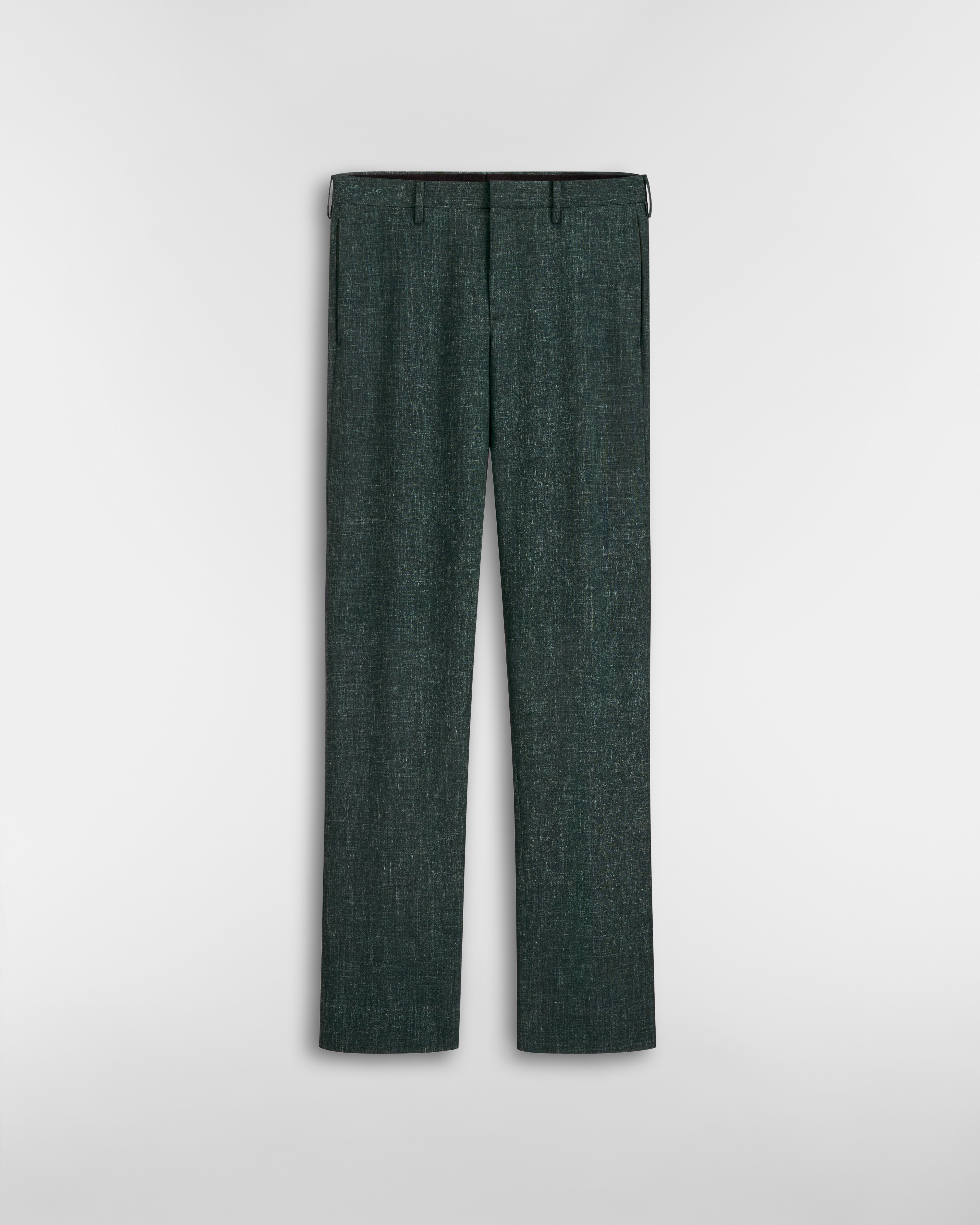 Calça de alfaiataria Dioriviera Lã virgem, seda e linho verde-escuros E01