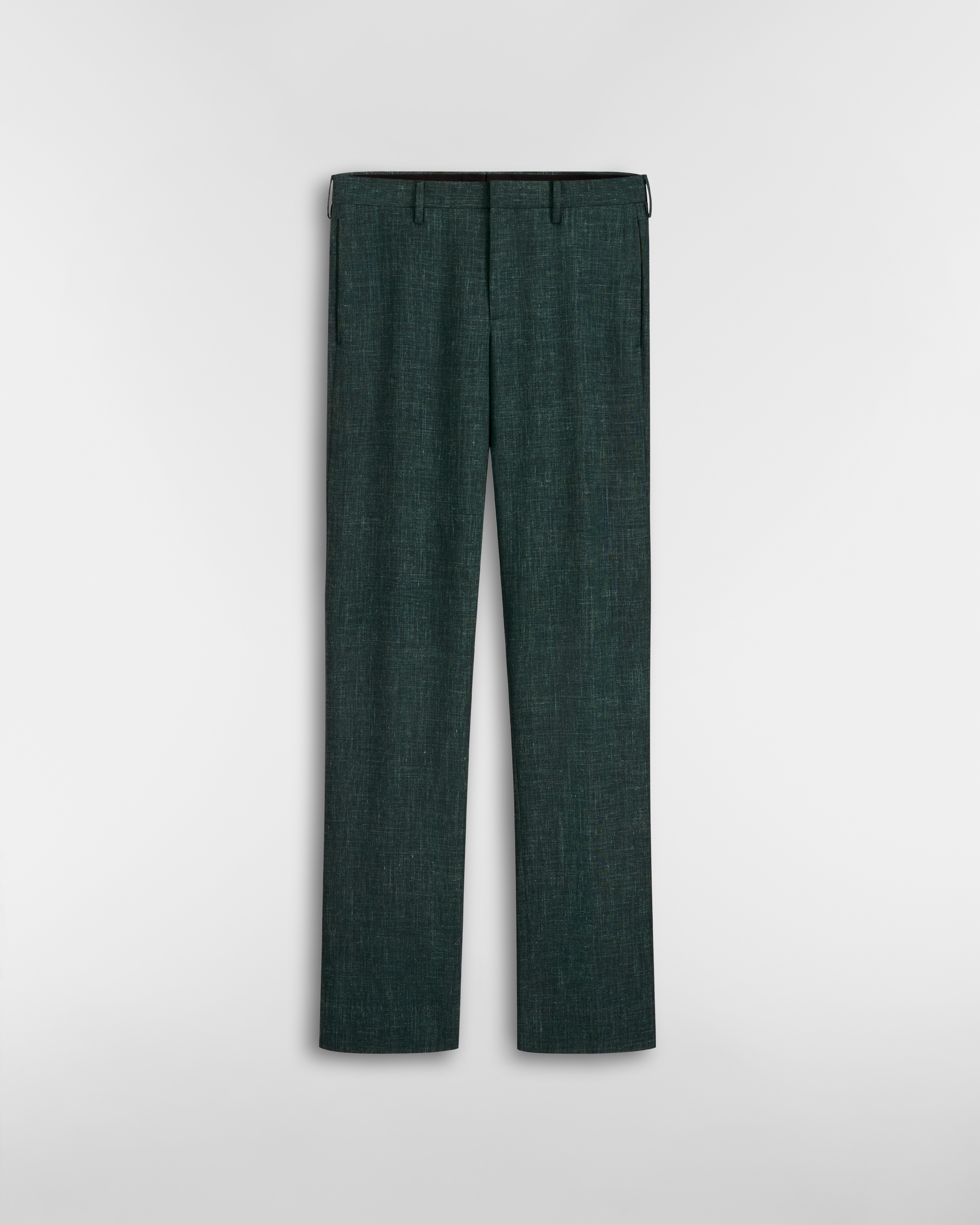 Pantalón de sastrería Dioriviera Lana virgen, seda y lino verde oscuro E01