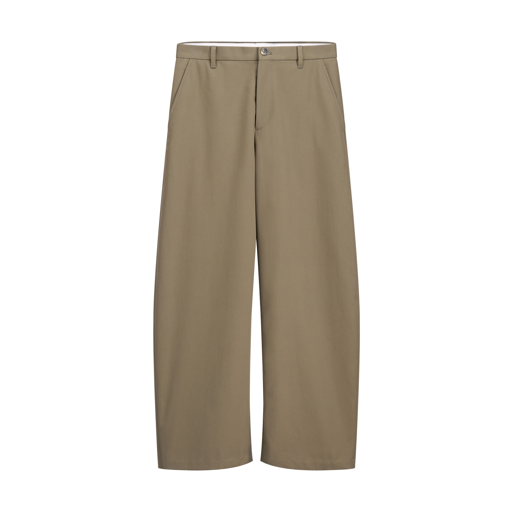 Chinos Deep Beige Cotton and Silk Twill E01