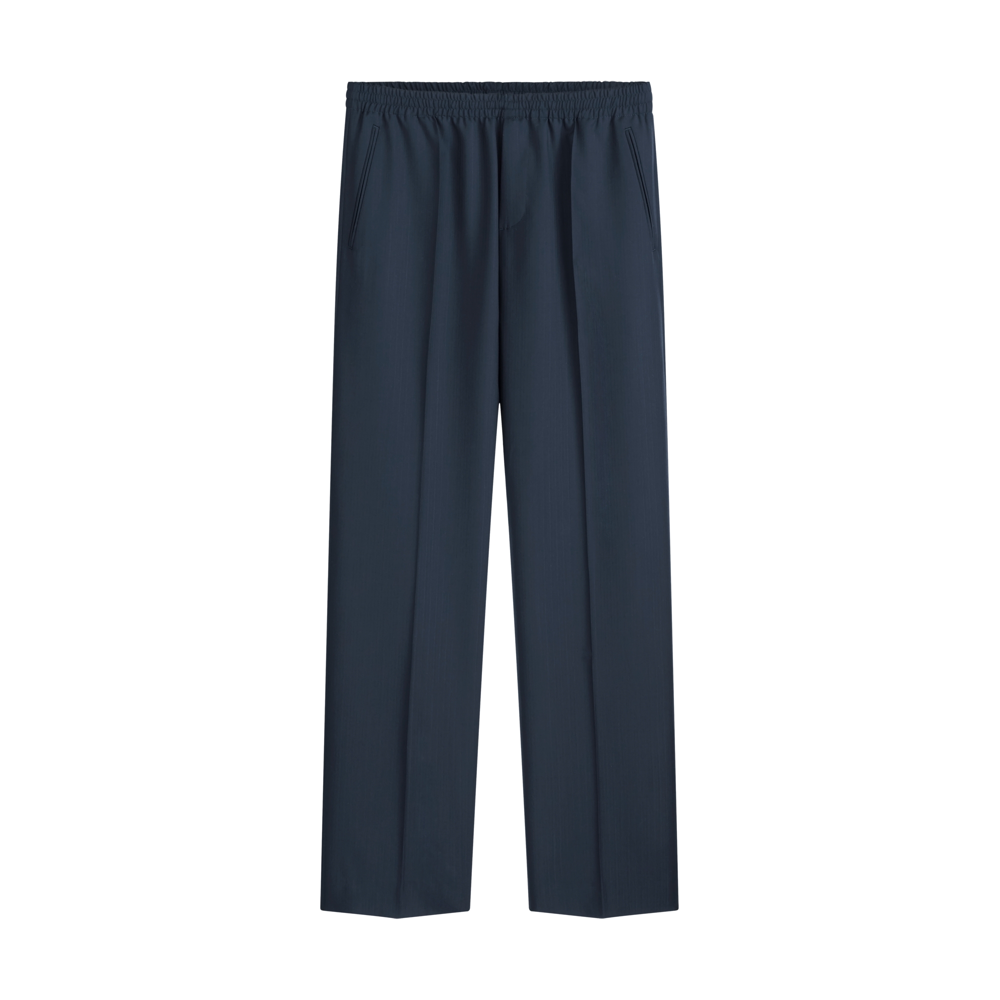 Tailored Track Pants Blue Striped Virgin Wool Twill E01