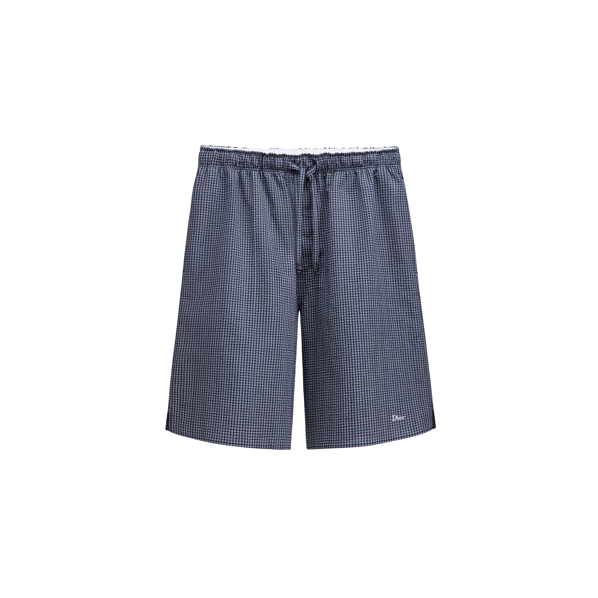 Dioriviera Shorts Blue Cotton Seersucker E01