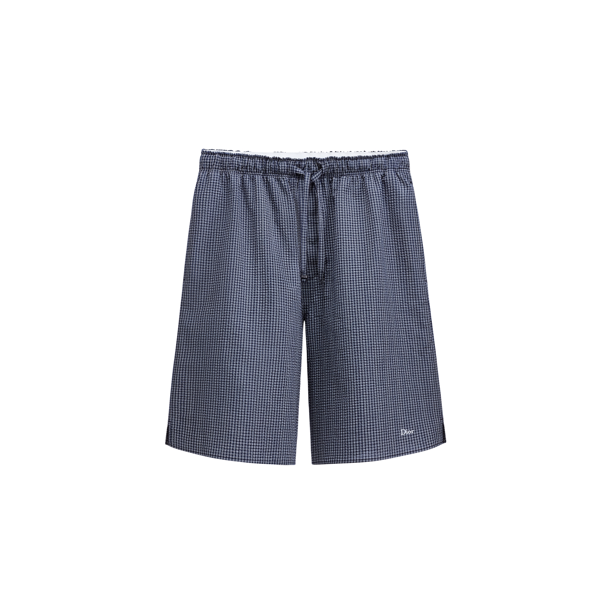 Dioriviera Shorts Blue Cotton Seersucker E01
