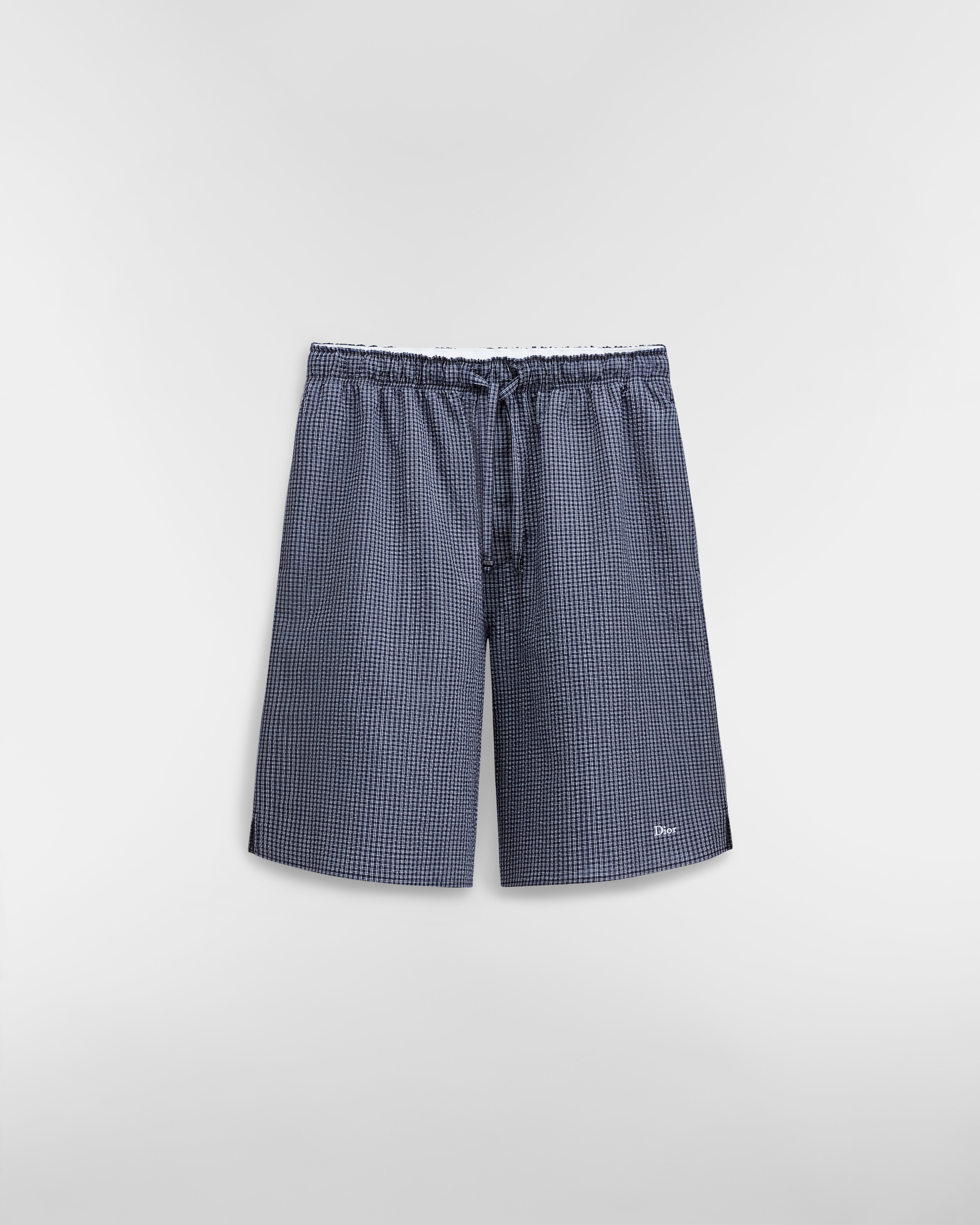 Short Dioriviera Seersucker de coton bleu E01