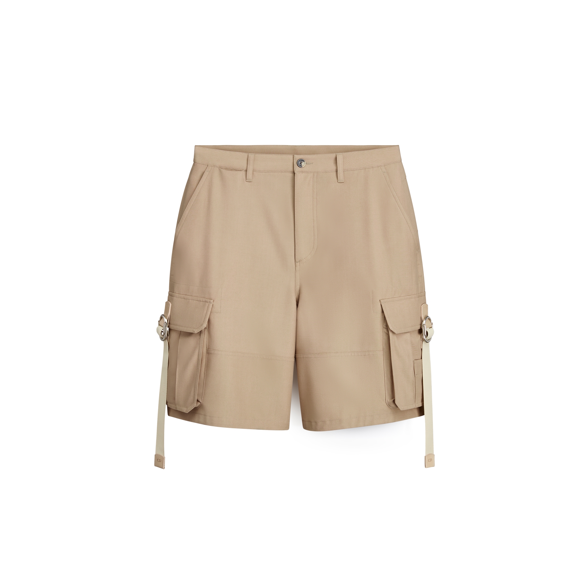 Cargo Shorts Beige Cotton Gabardine E01