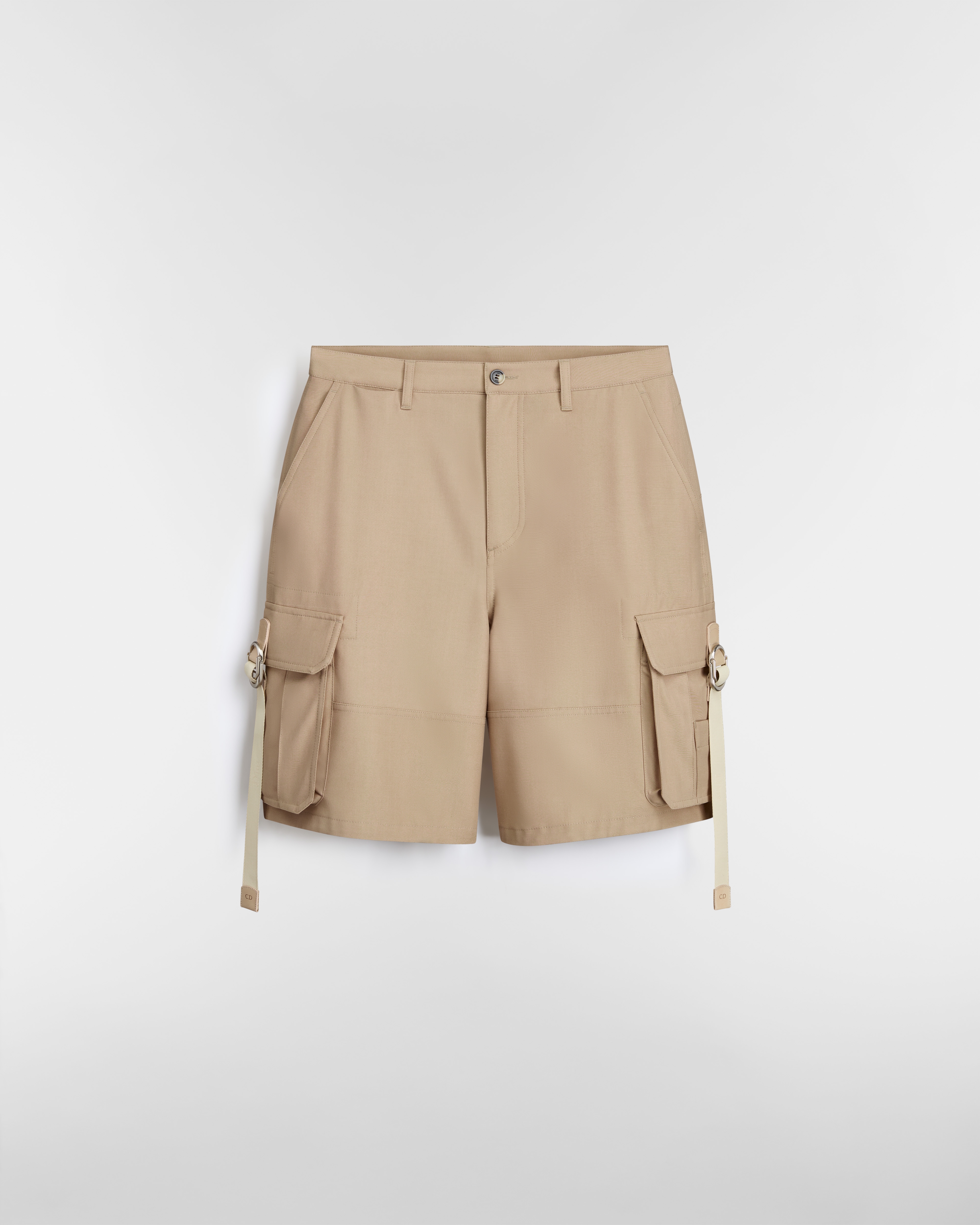 工裝短褲 米色棉質 Gabardine 斜紋布 E01